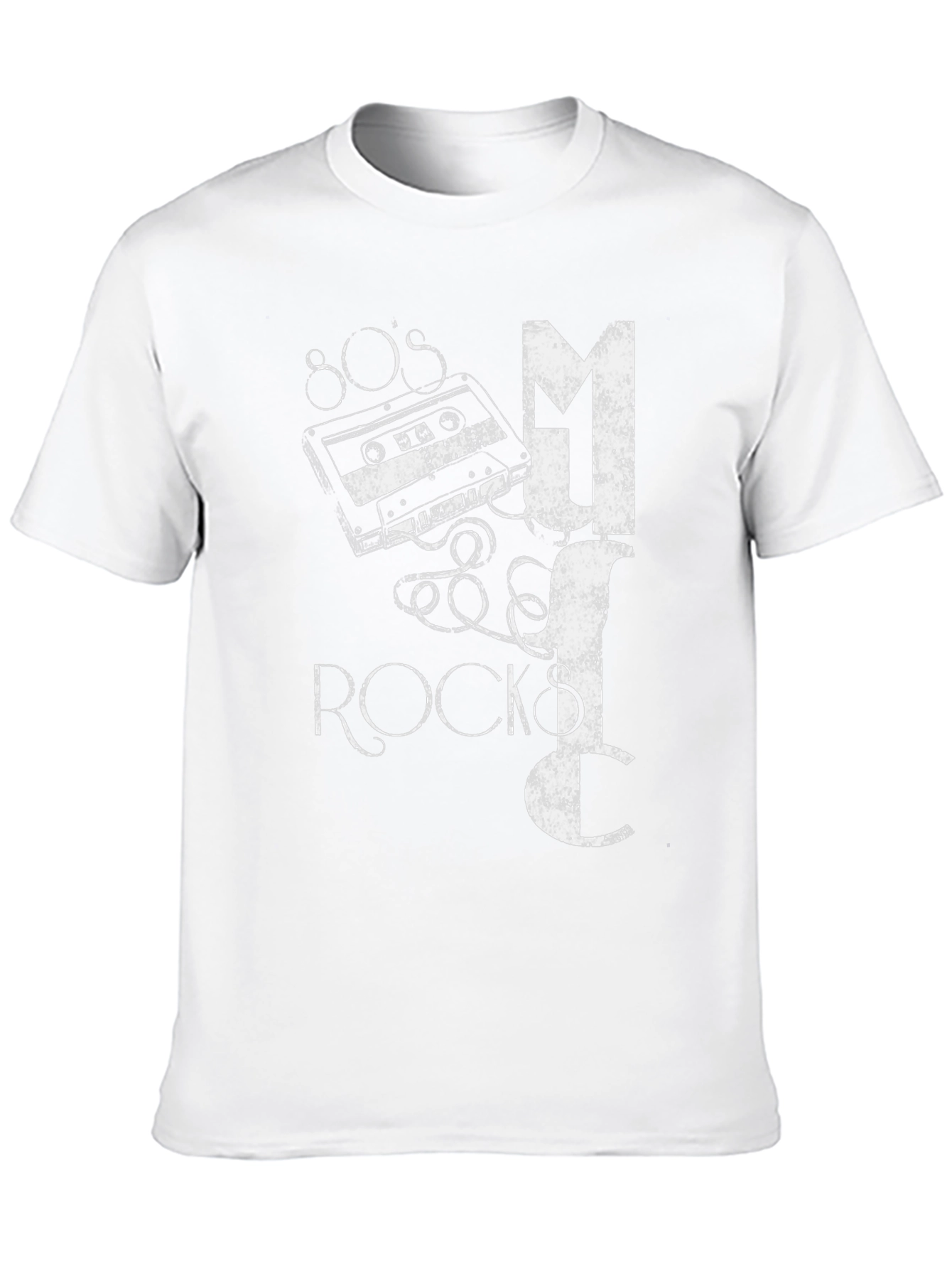80s Music Rocks Black Graphic T-Shirt