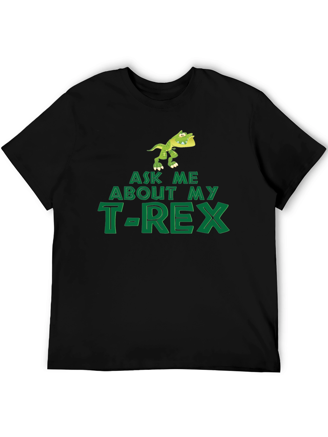 Ask Me About My T-Rex Black Cotton Tee