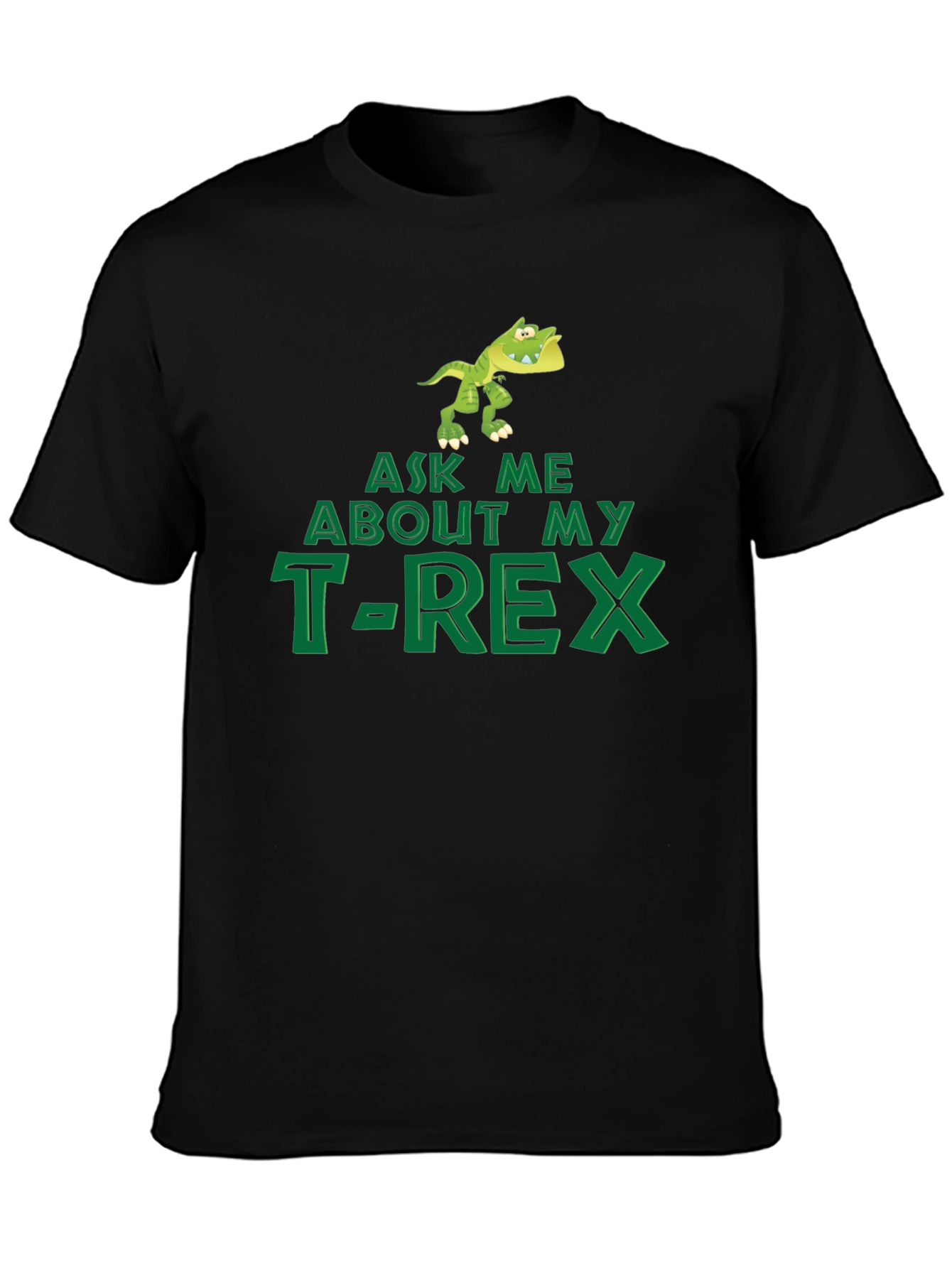 Ask Me About My T-Rex Black Cotton Tee