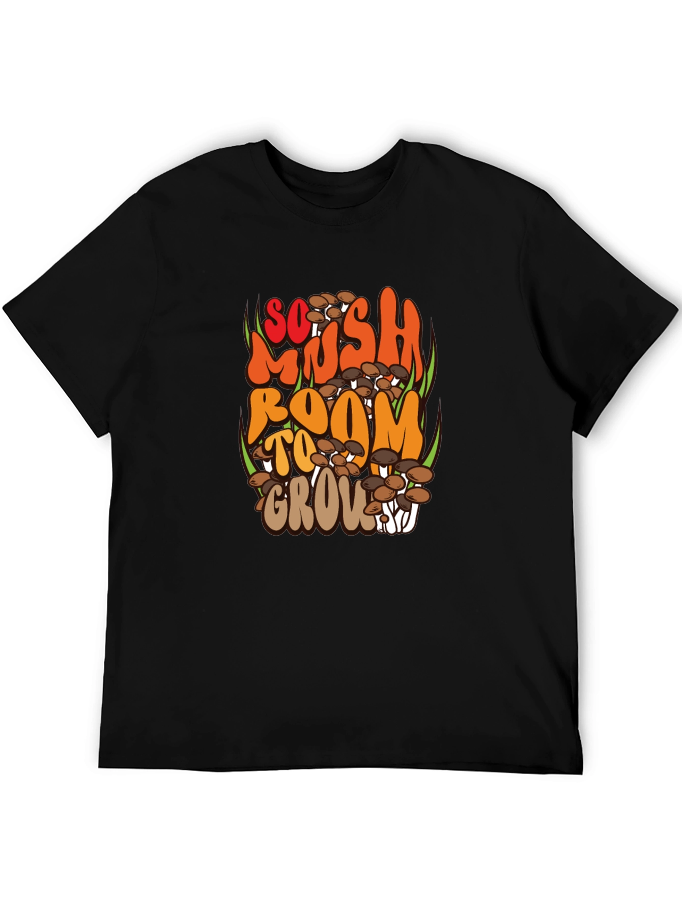 So Mush Room to Grow Black Graphic Tee