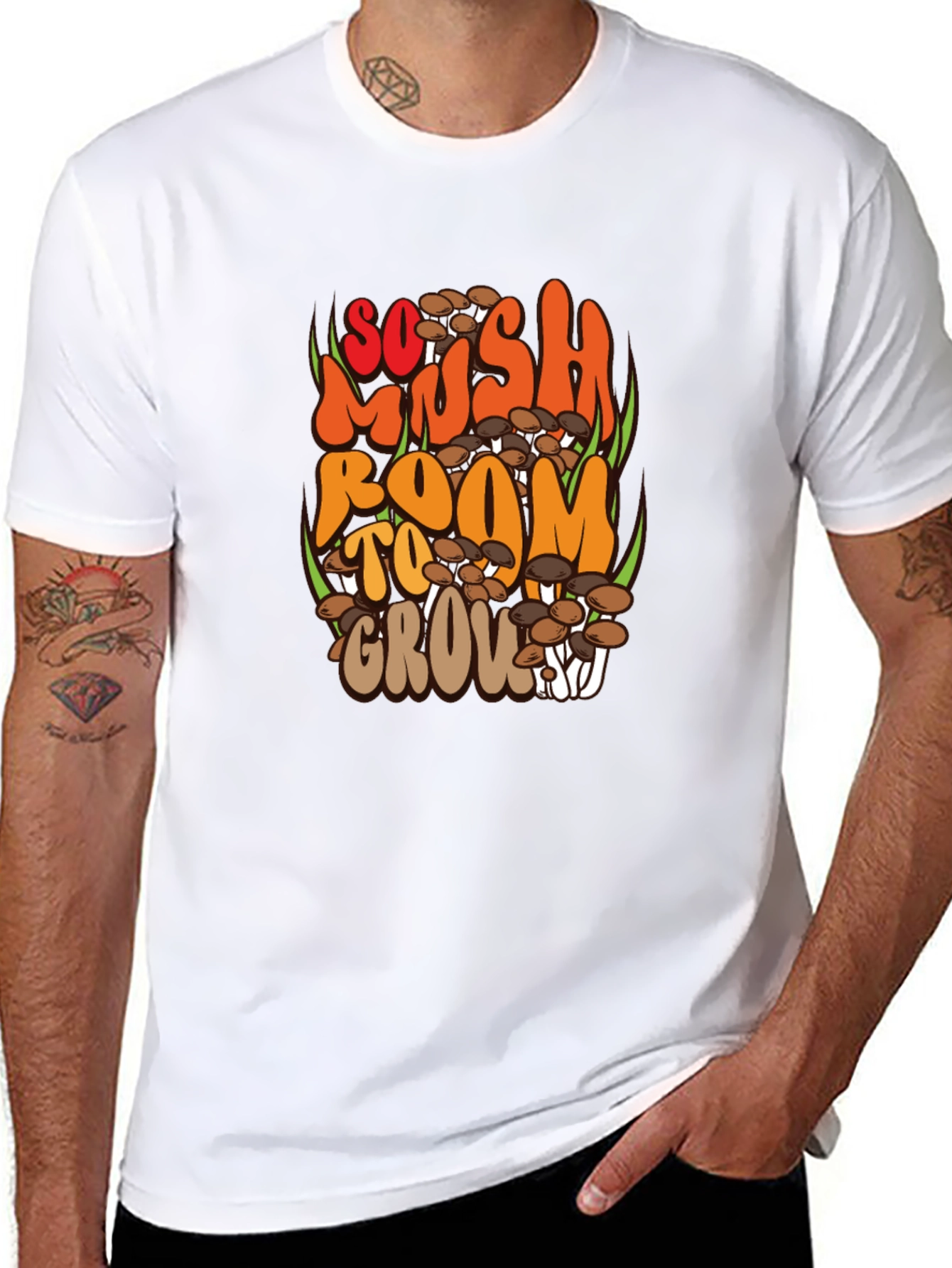 So Mush Room to Grow Black Graphic Tee