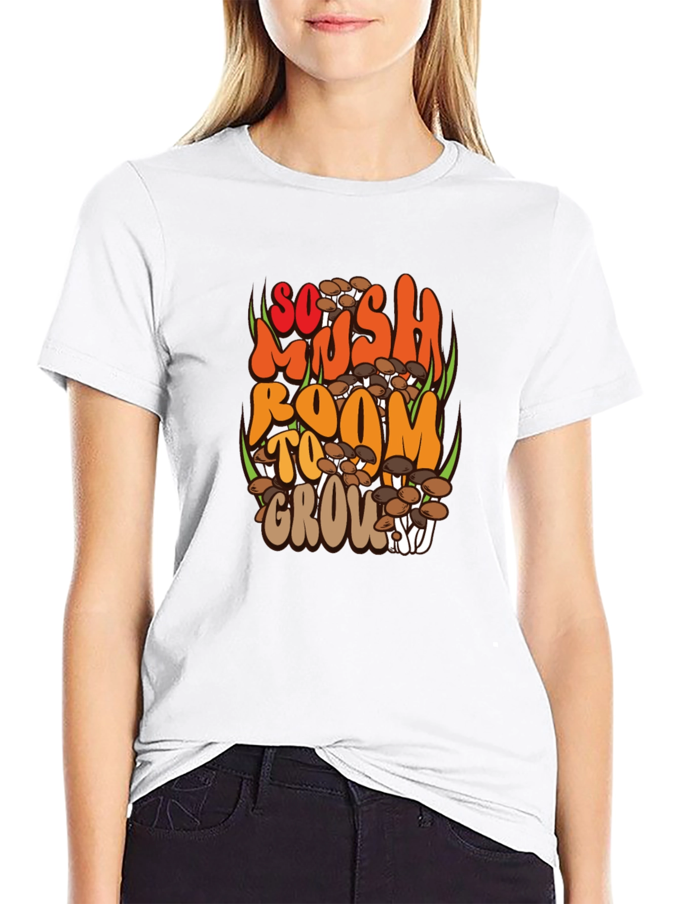 So Mush Room to Grow Black Graphic Tee