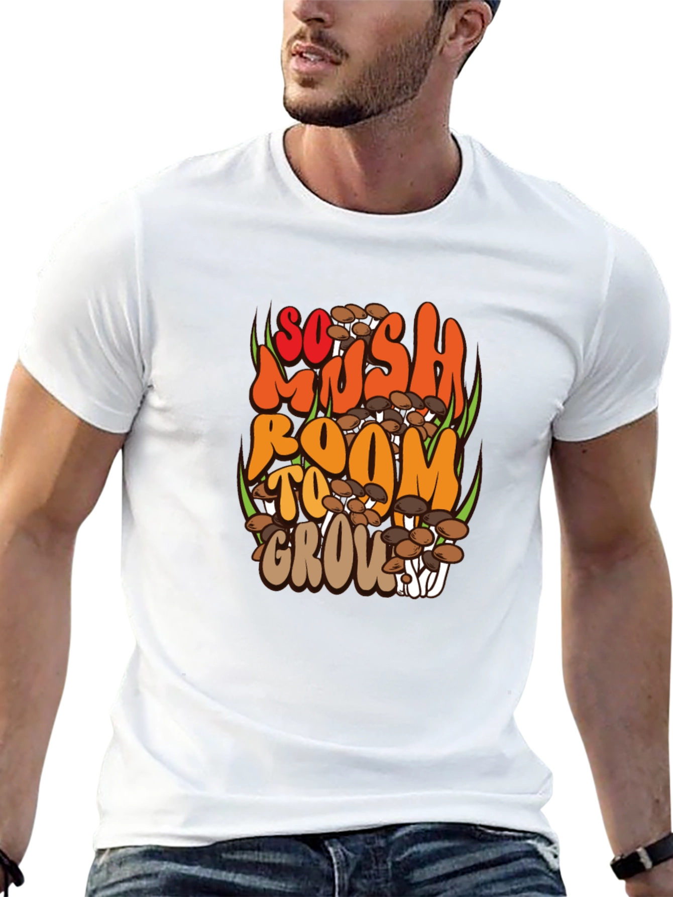 So Mush Room to Grow Black Graphic Tee