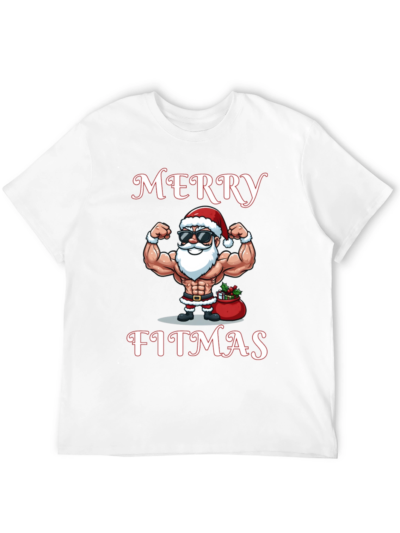 Merry Fitmas Gym Santa T-Shirt