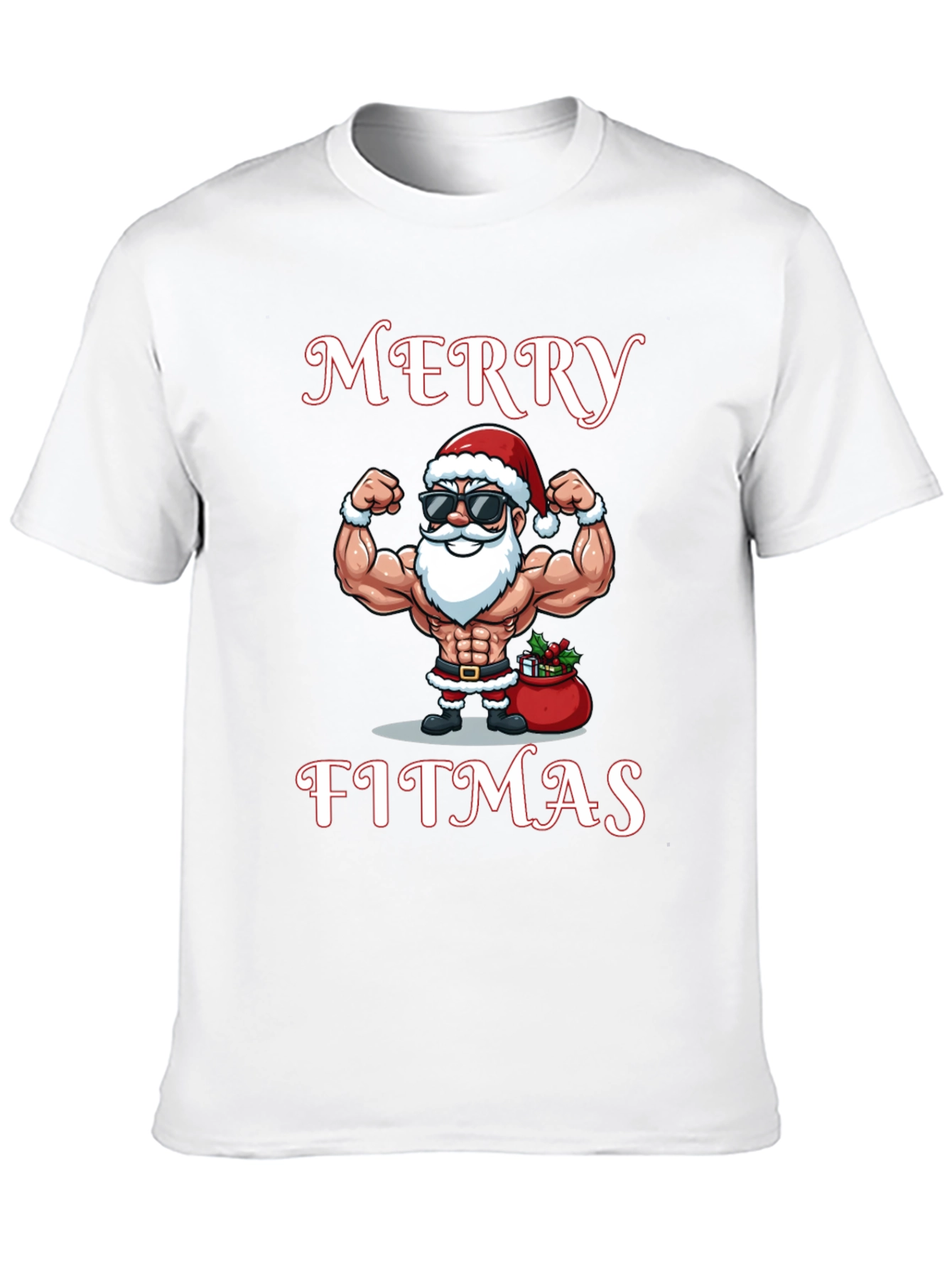 Merry Fitmas Gym Santa T-Shirt