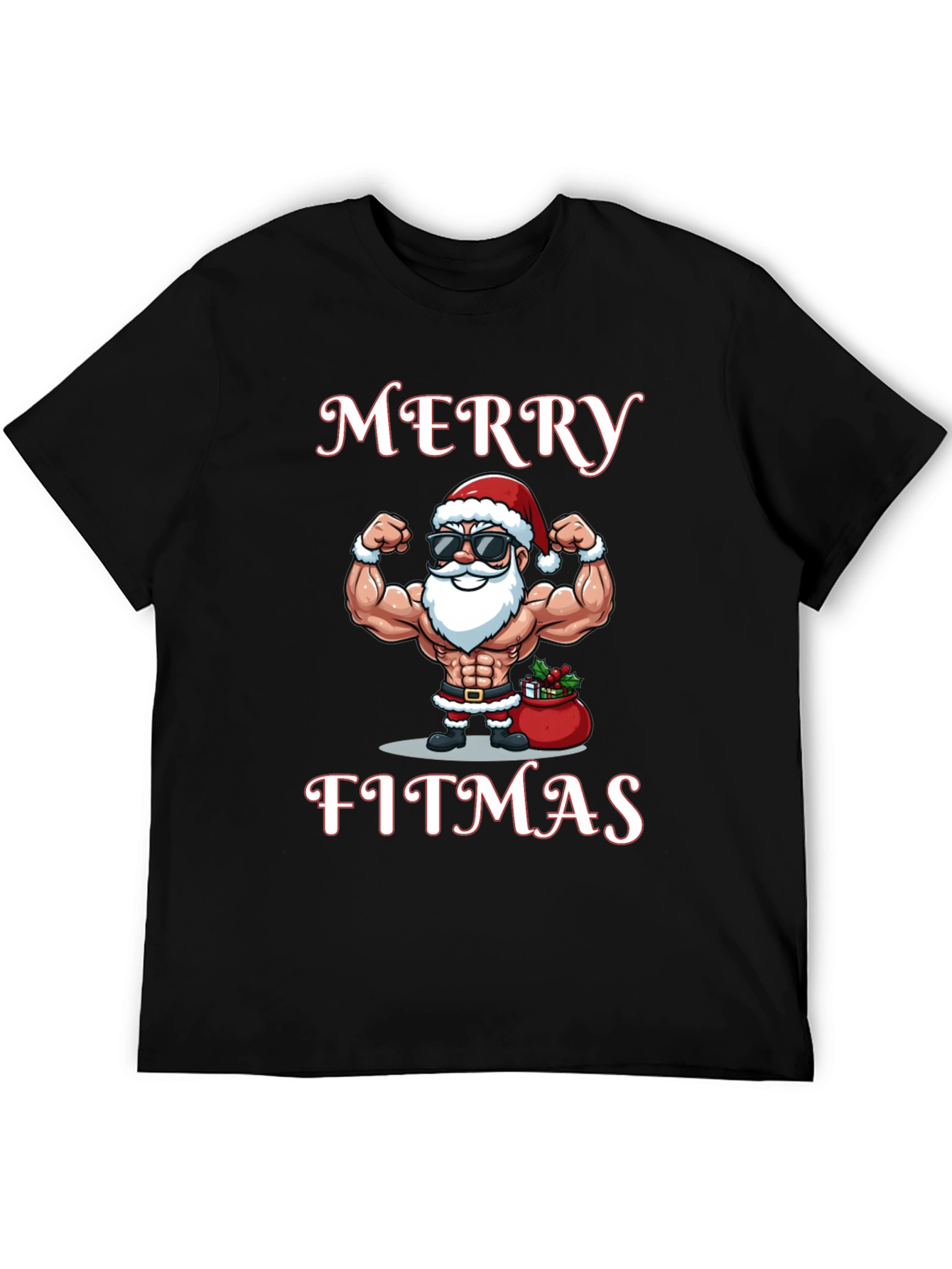 Merry Fitmas Gym Santa T-Shirt