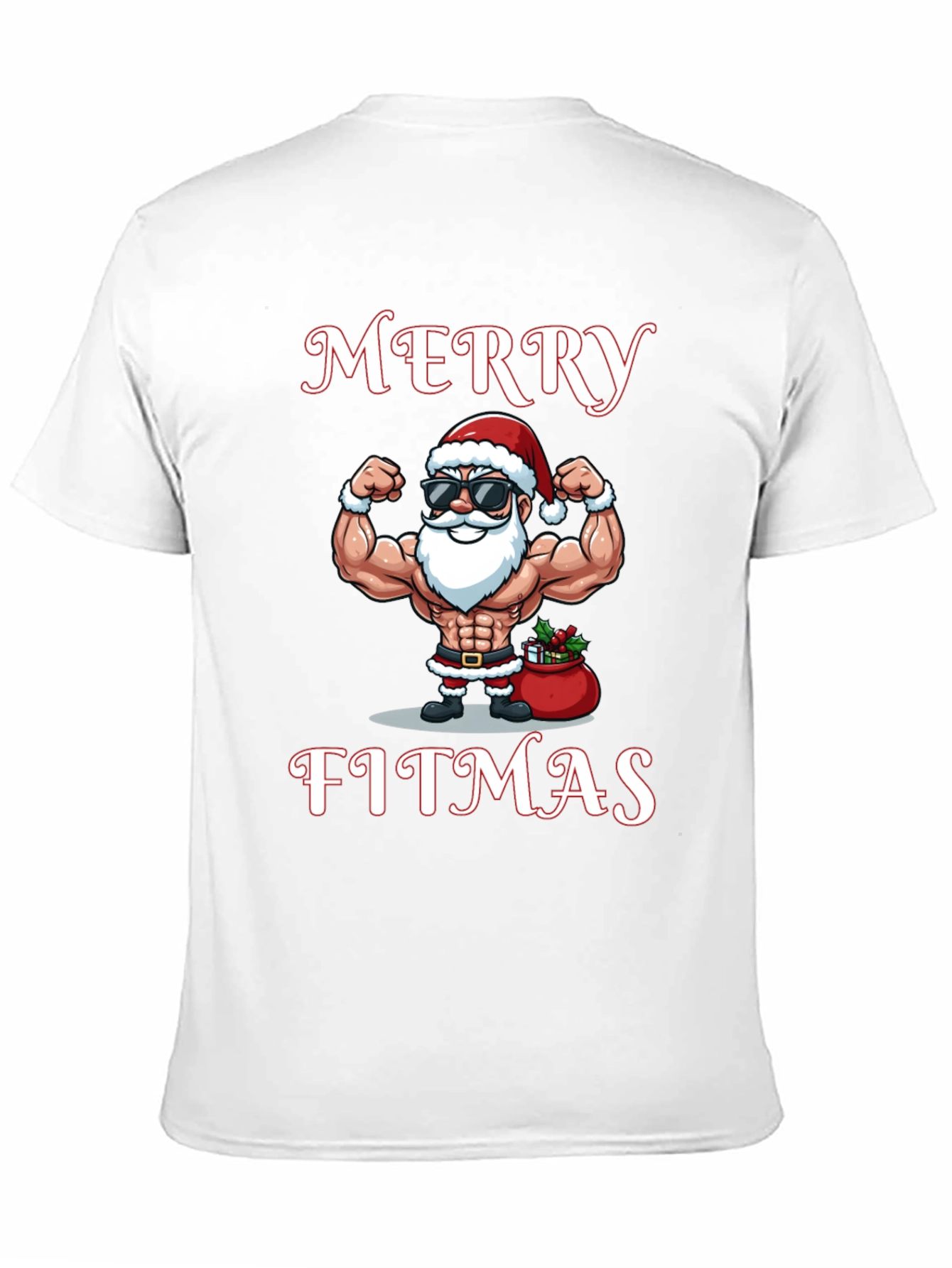 Merry Fitmas Gym Santa T-Shirt