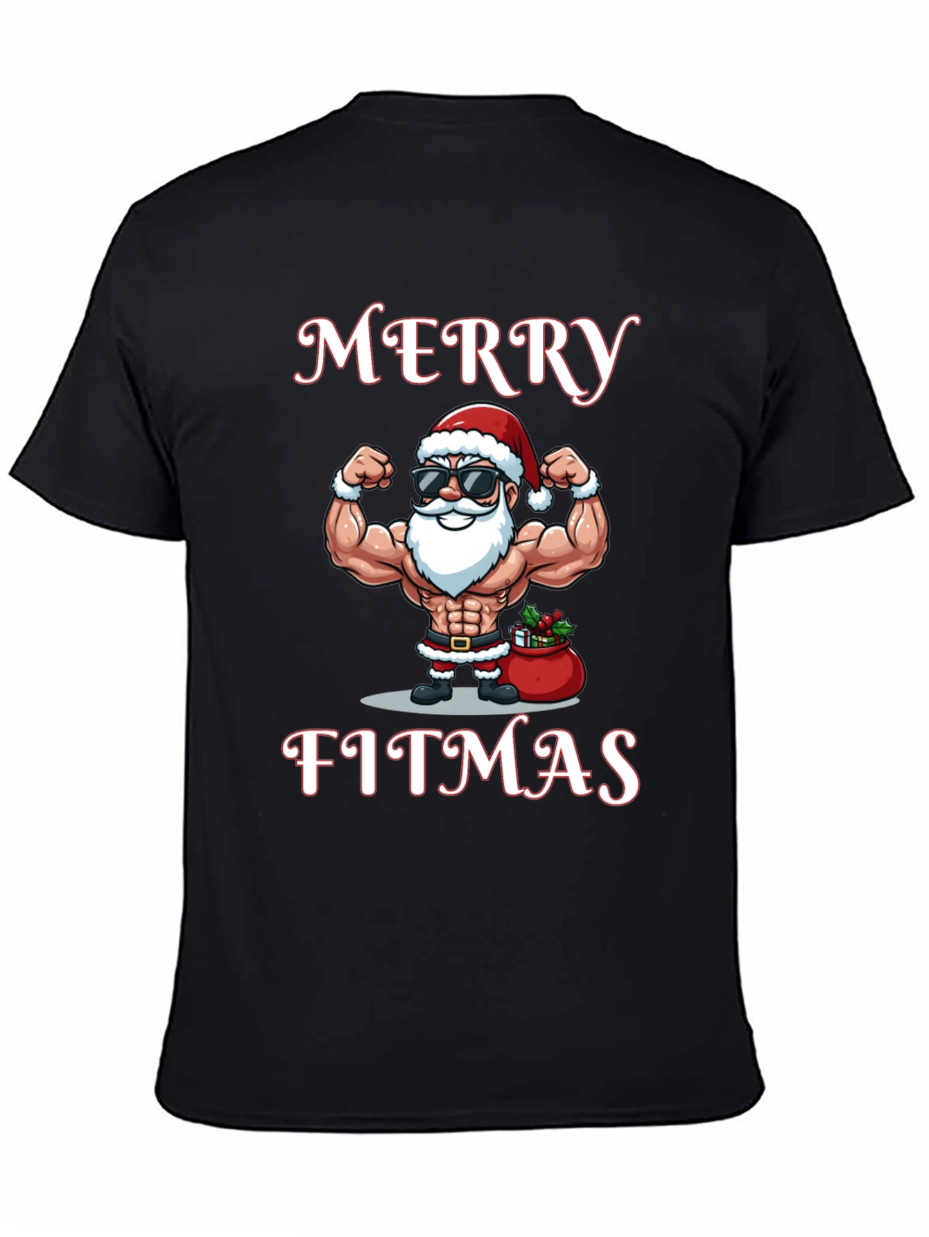Merry Fitmas Gym Santa T-Shirt