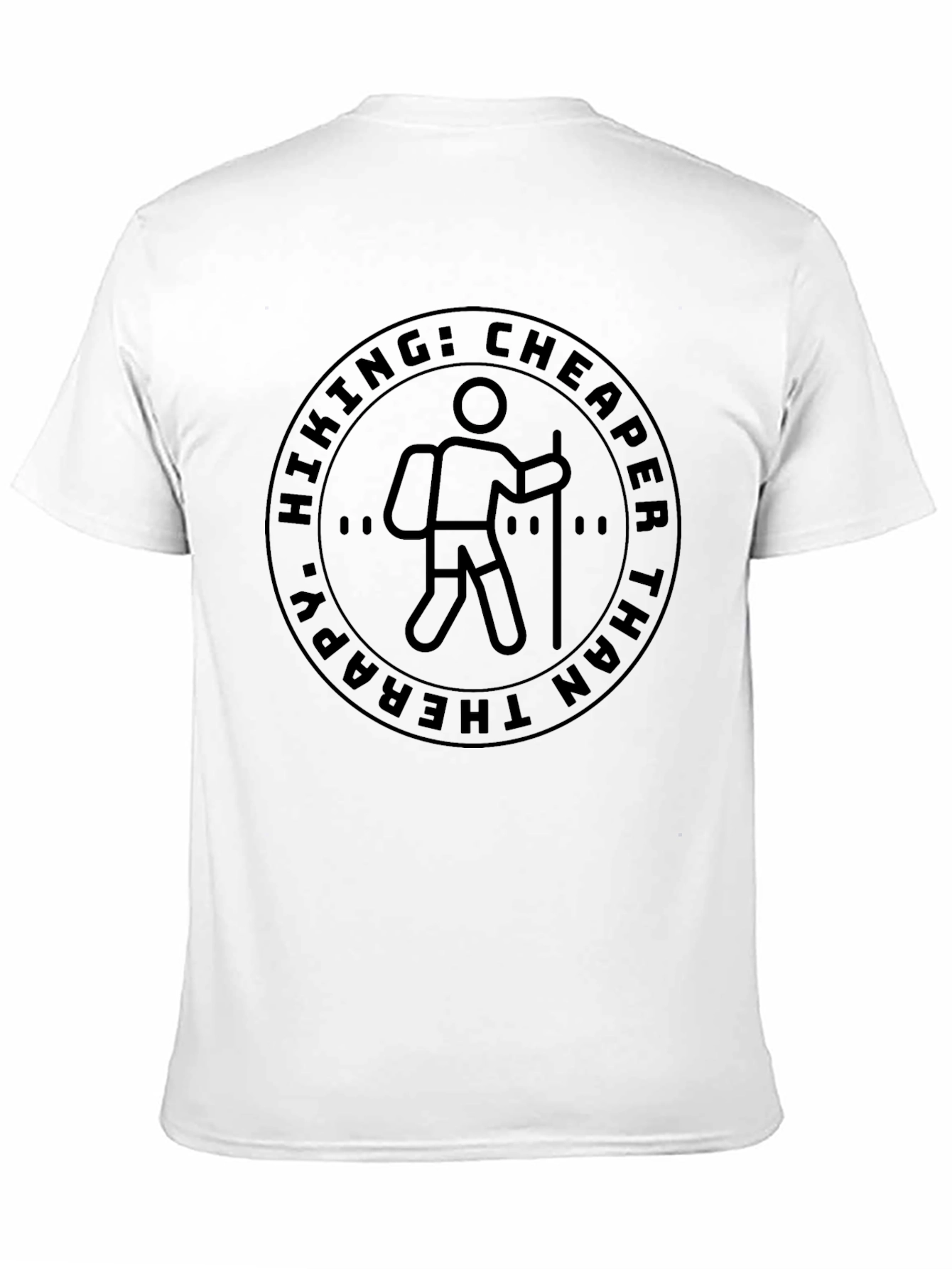 Hiking: Cheaper Than Therapy Black T-Shirt