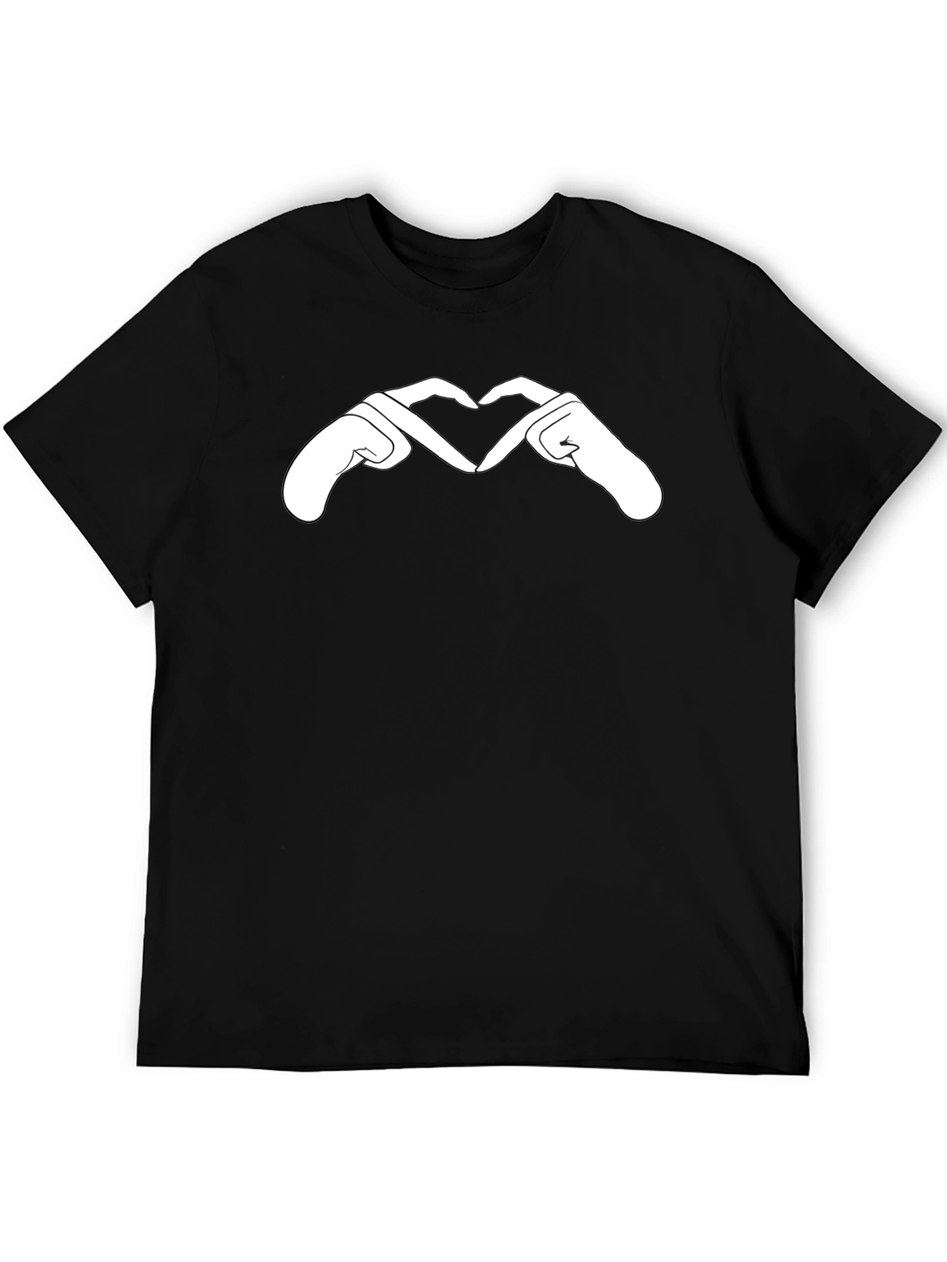 Heart Hands Graphic Tee - Stylish Black T-Shirt