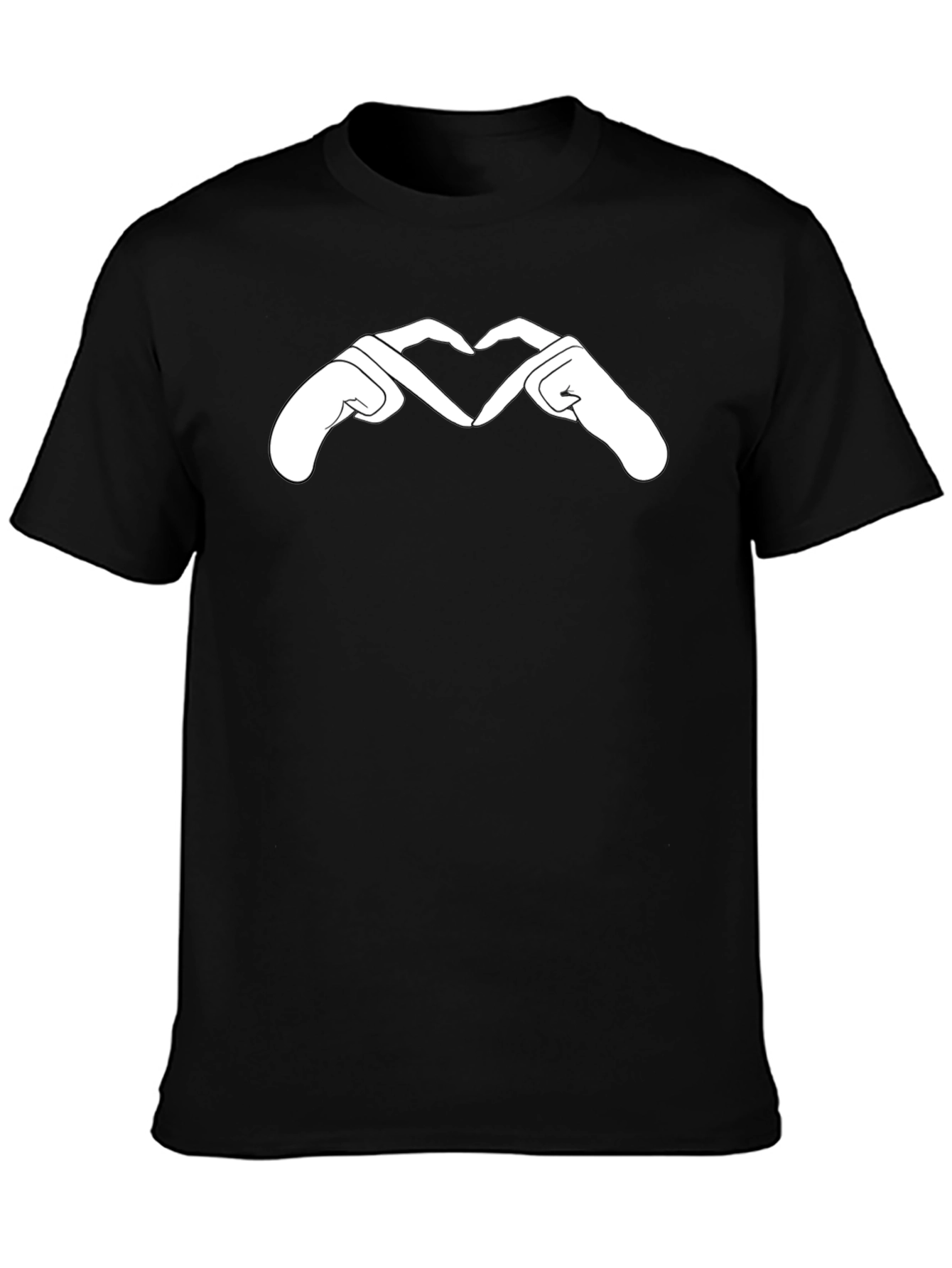Heart Hands Graphic Tee - Stylish Black T-Shirt