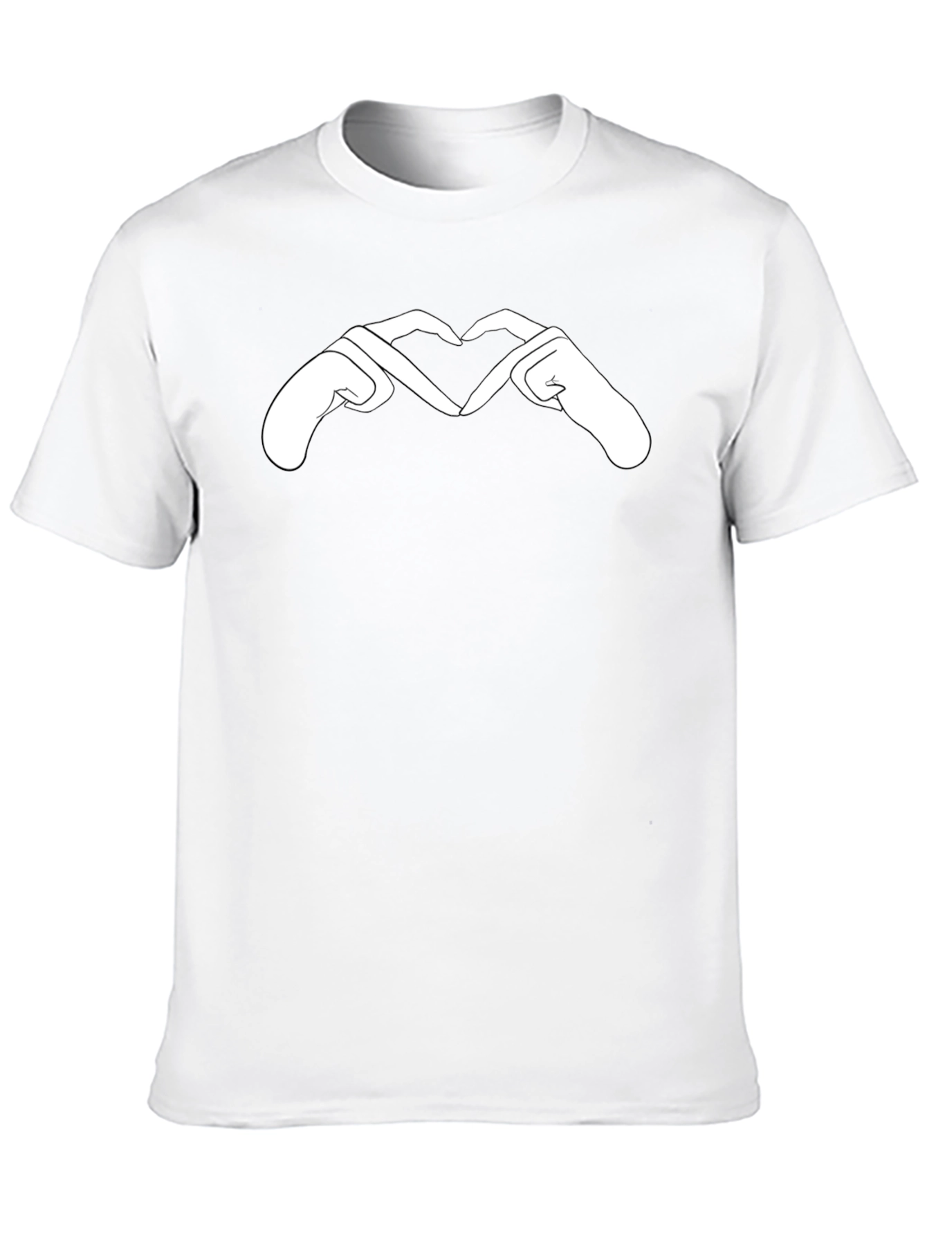 Heart Hands Graphic Tee - Stylish Black T-Shirt