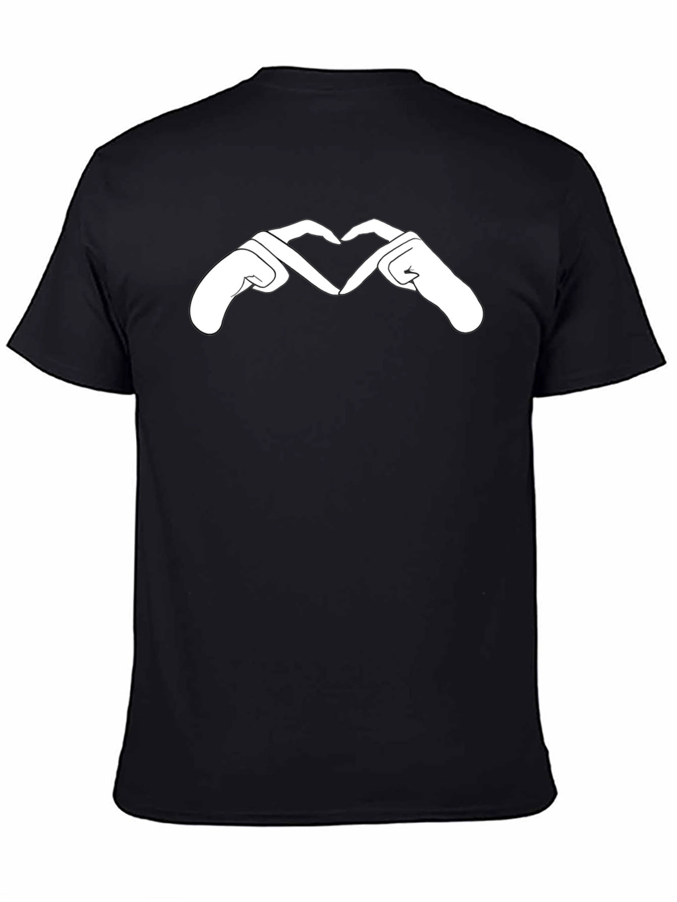 Heart Hands Graphic Tee - Stylish Black T-Shirt
