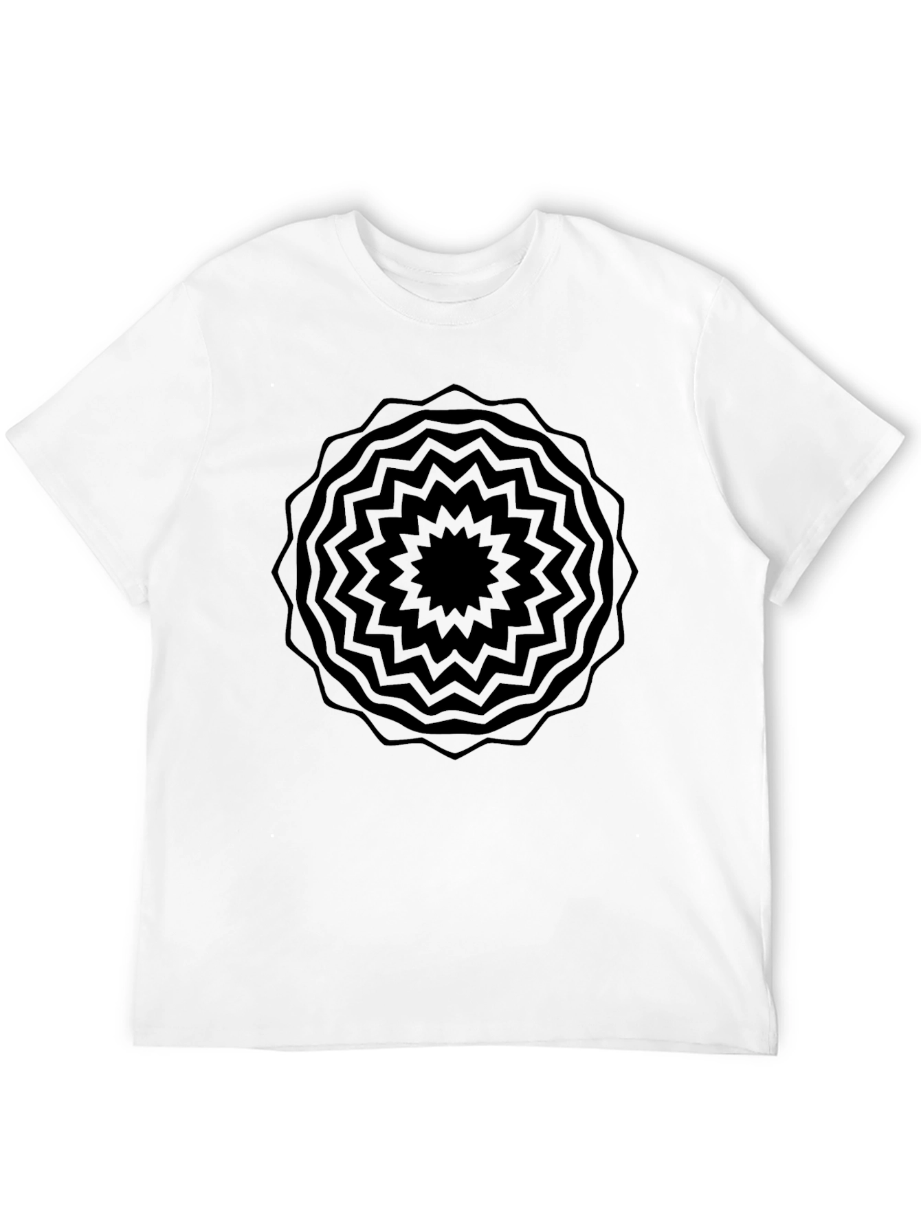 Black Geometric Mandala T-Shirt - Stylish Graphic Tee