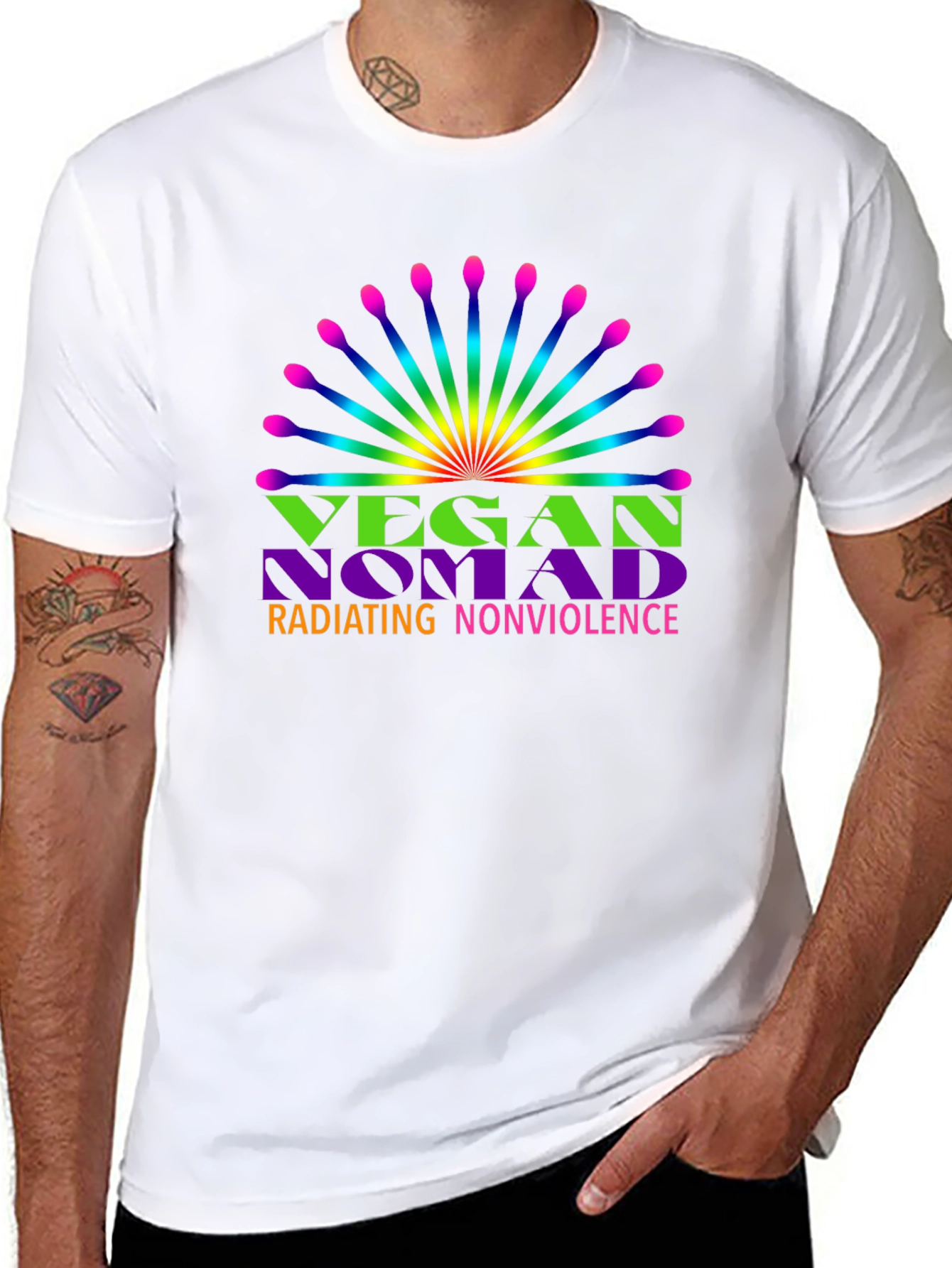 Vegan Nomad Radiating Nonviolence T-Shirt