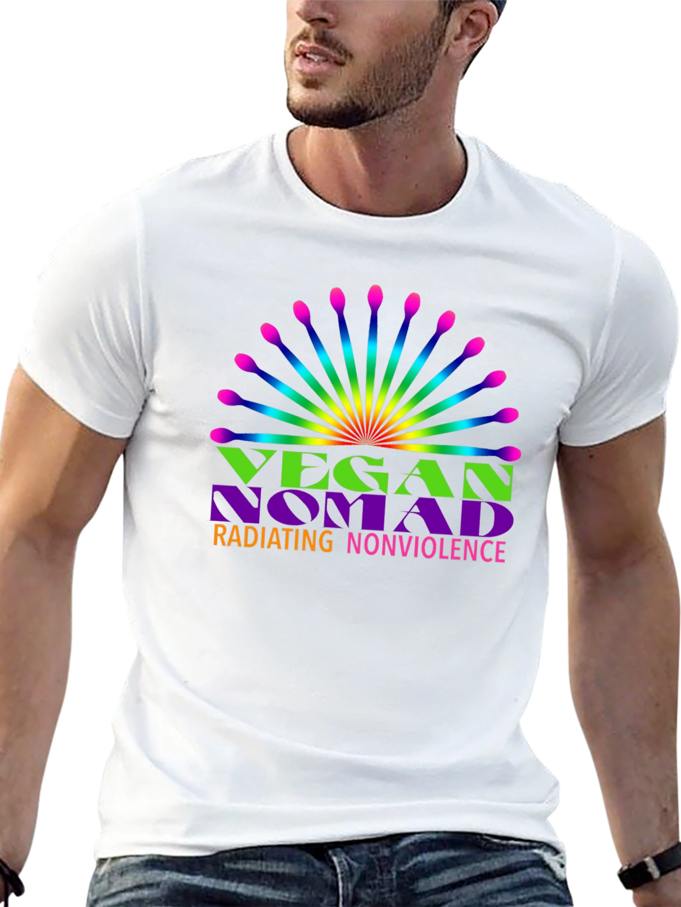 Vegan Nomad Radiating Nonviolence T-Shirt