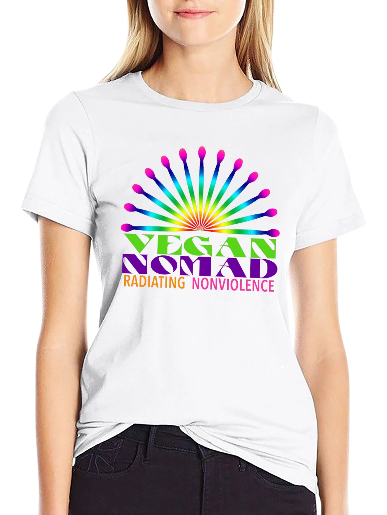 Vegan Nomad Radiating Nonviolence T-Shirt
