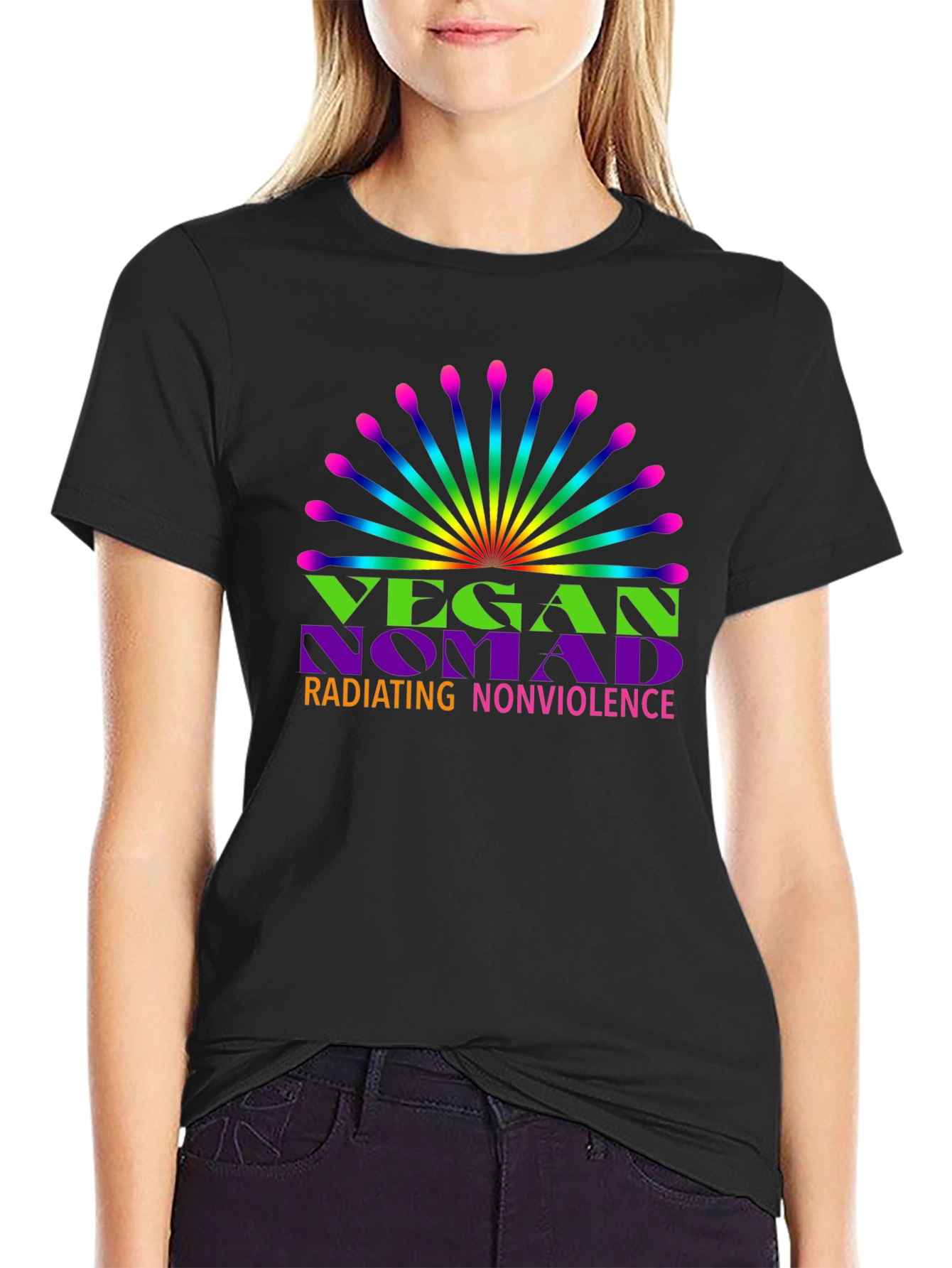 Vegan Nomad Radiating Nonviolence T-Shirt