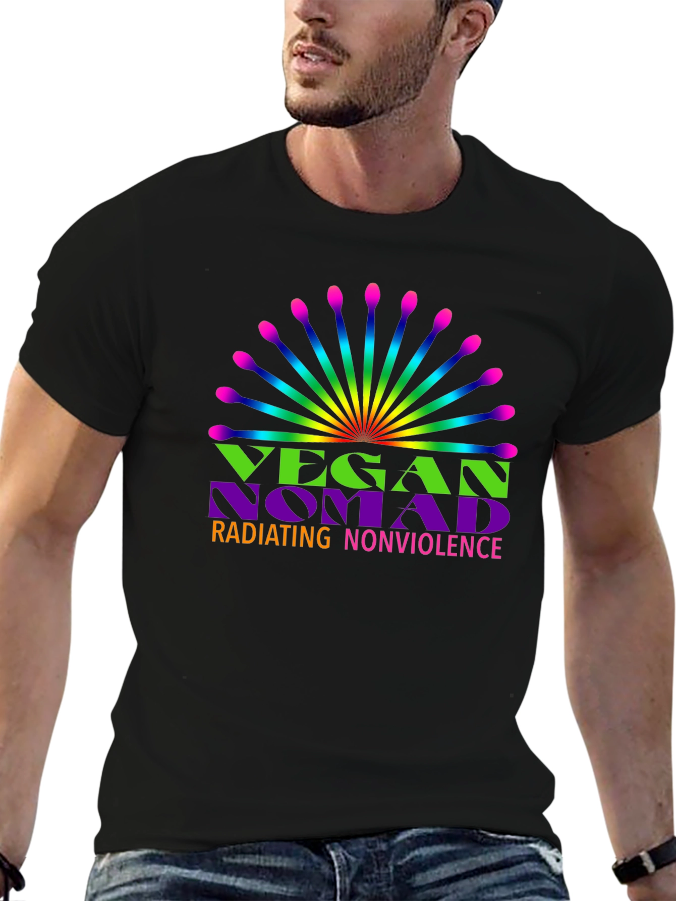 Vegan Nomad Radiating Nonviolence T-Shirt