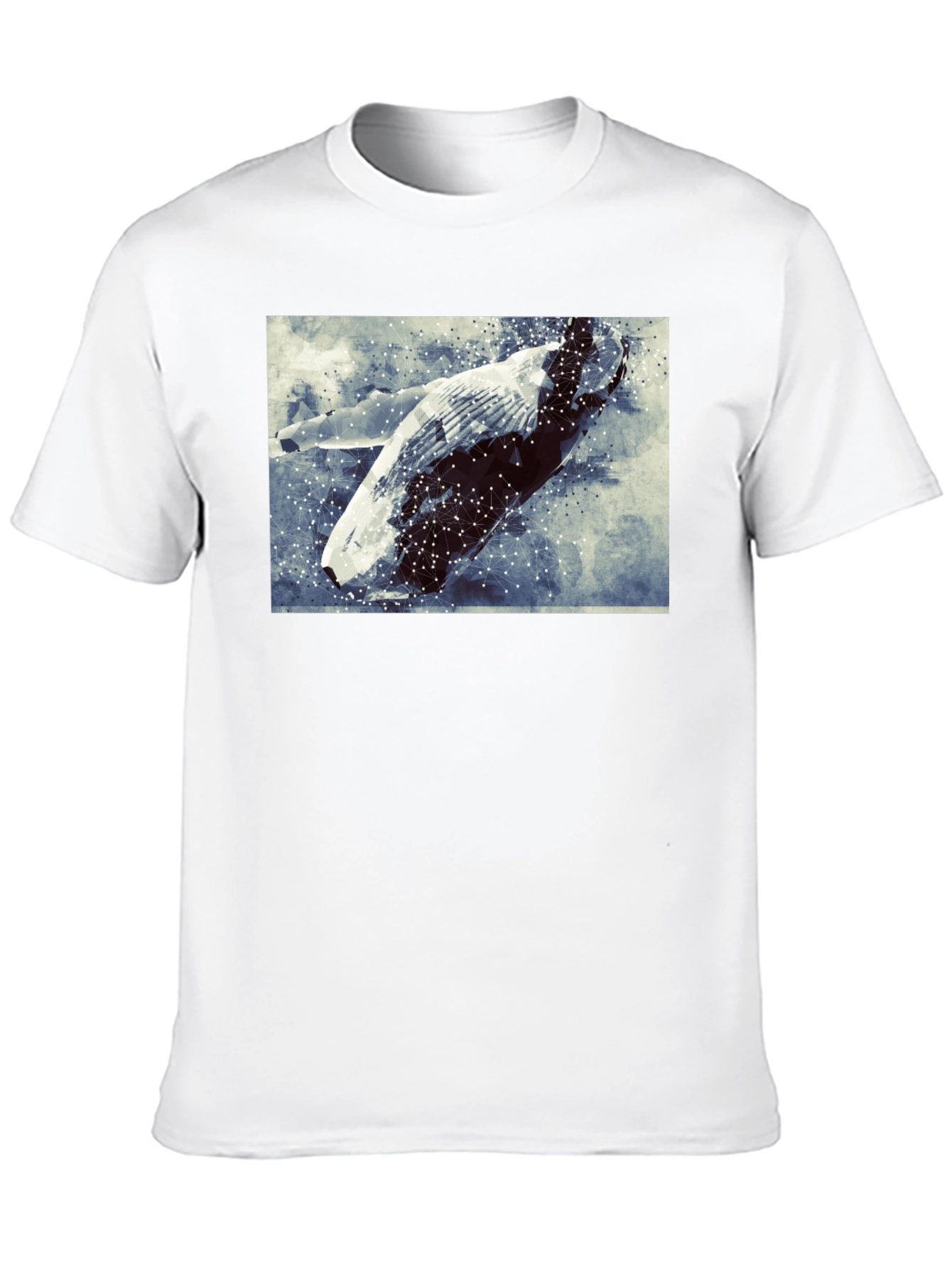 Abstract Whale Graphic Tee - Black