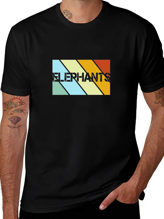 Retro Elephants Graphic Tee - Vintage Style T-Shirt