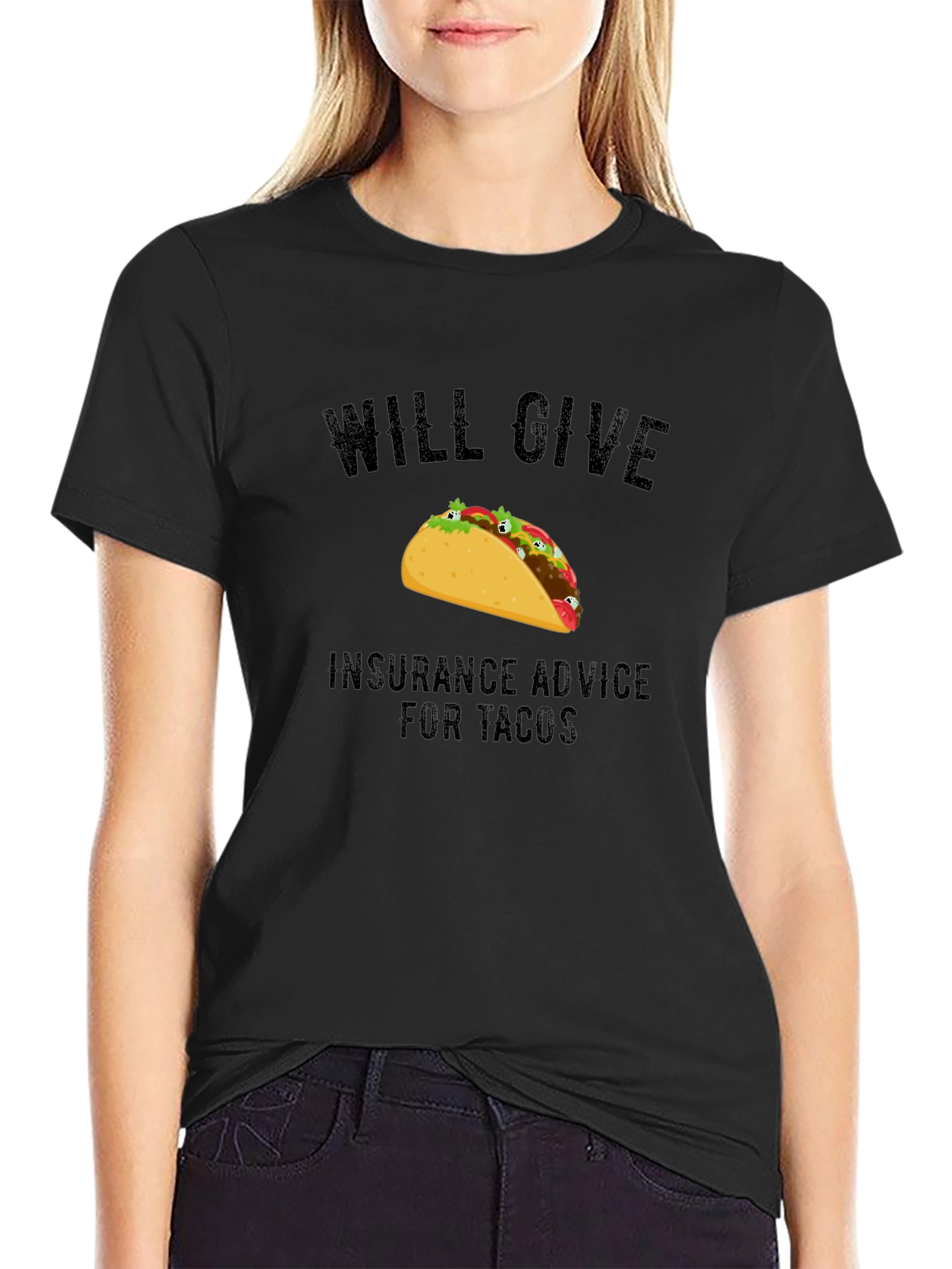 Taco Insurance Advice Mens Black T-Shirt