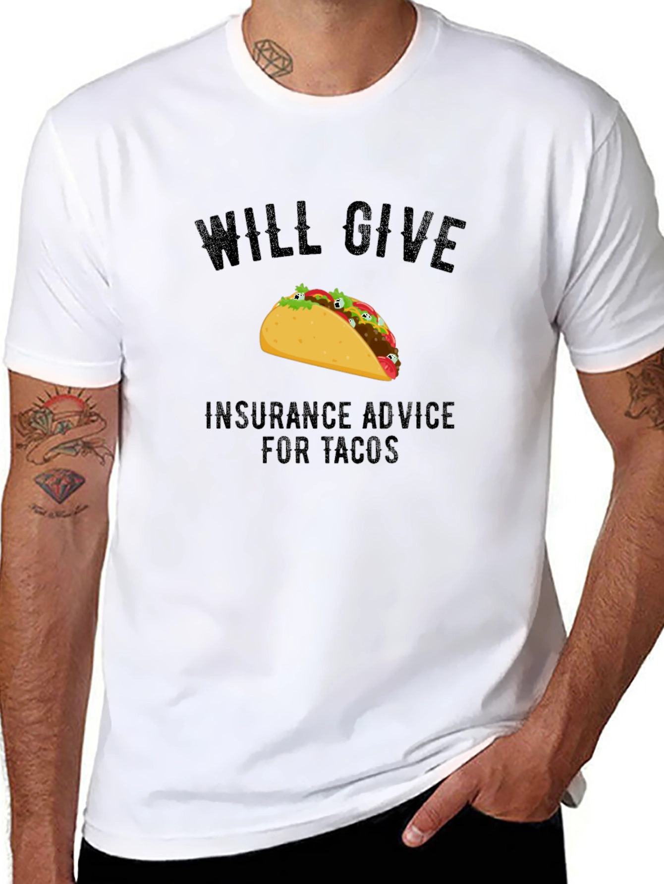 Taco Insurance Advice Mens Black T-Shirt