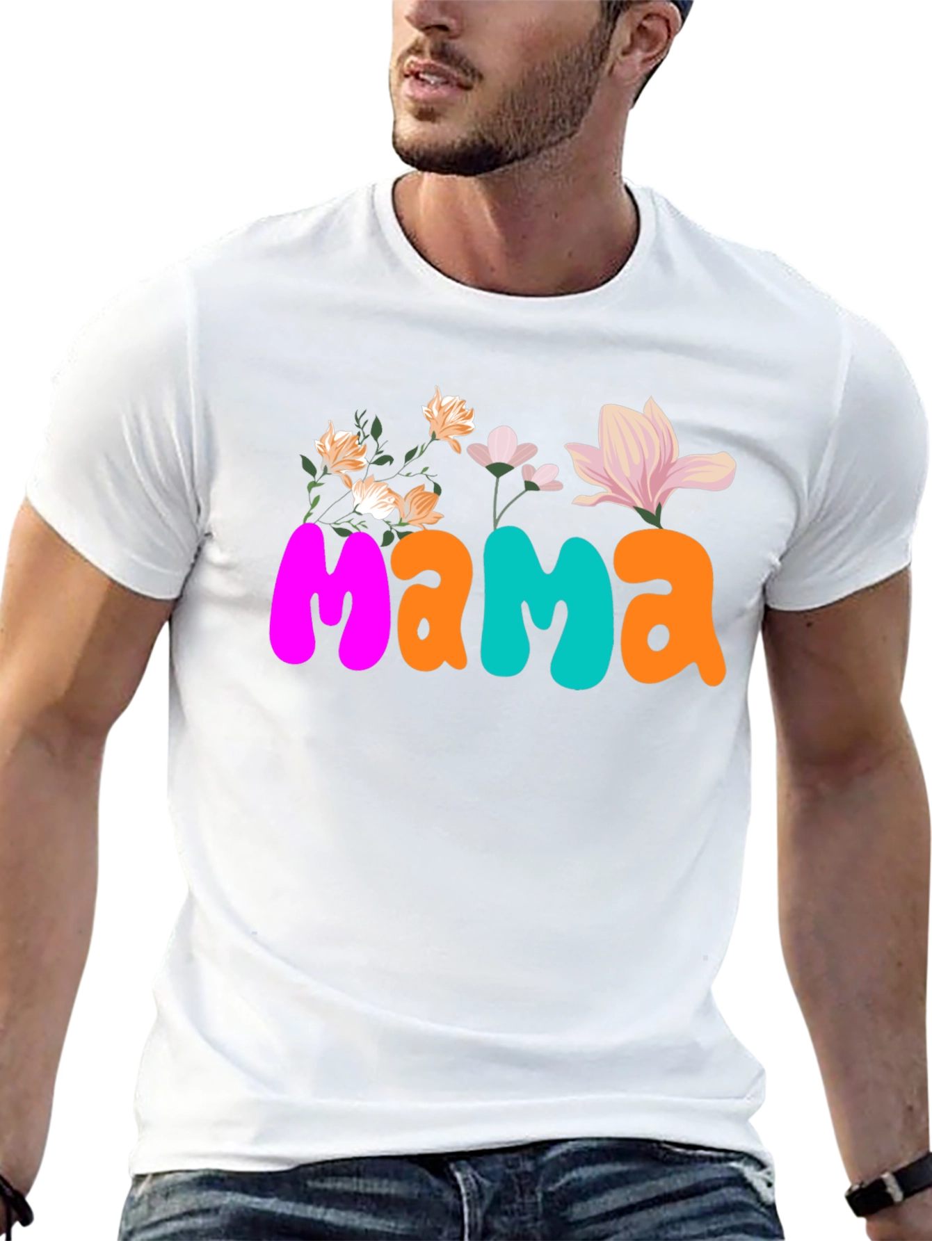 Floral Mama Graphic Tee - Trendy Womens T-Shirt