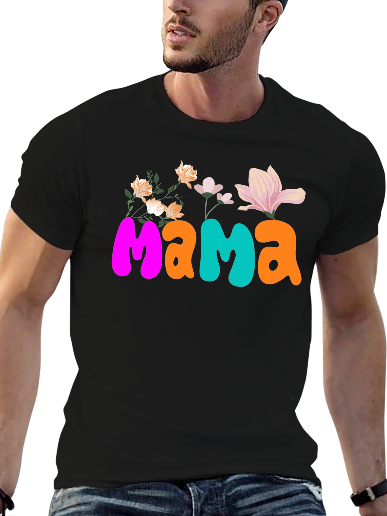 Floral Mama Graphic Tee - Trendy Womens T-Shirt
