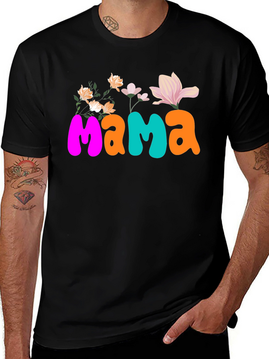 Floral Mama Graphic Tee - Trendy Womens T-Shirt