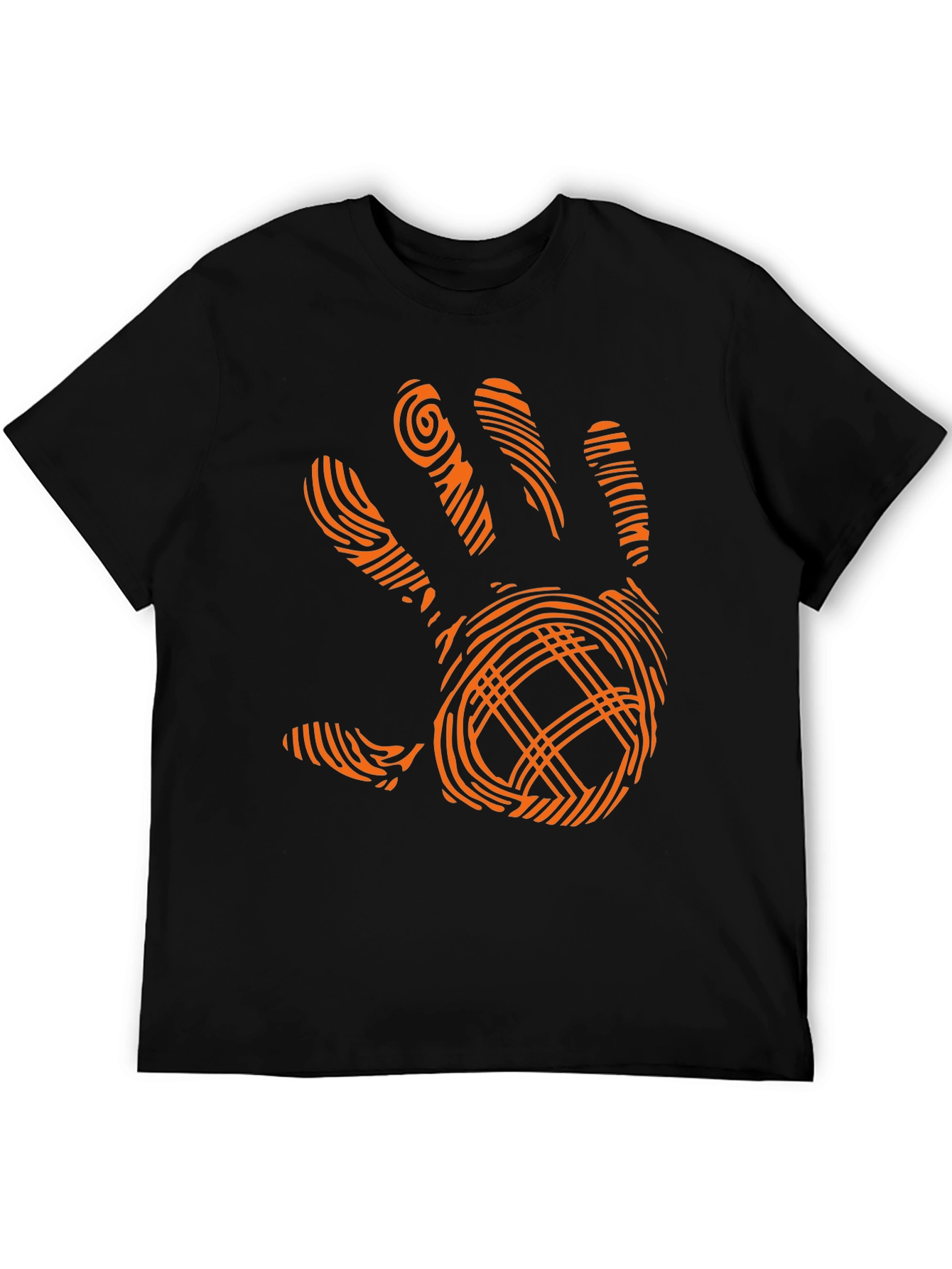 Modern Handprint Graphic Black T-Shirt
