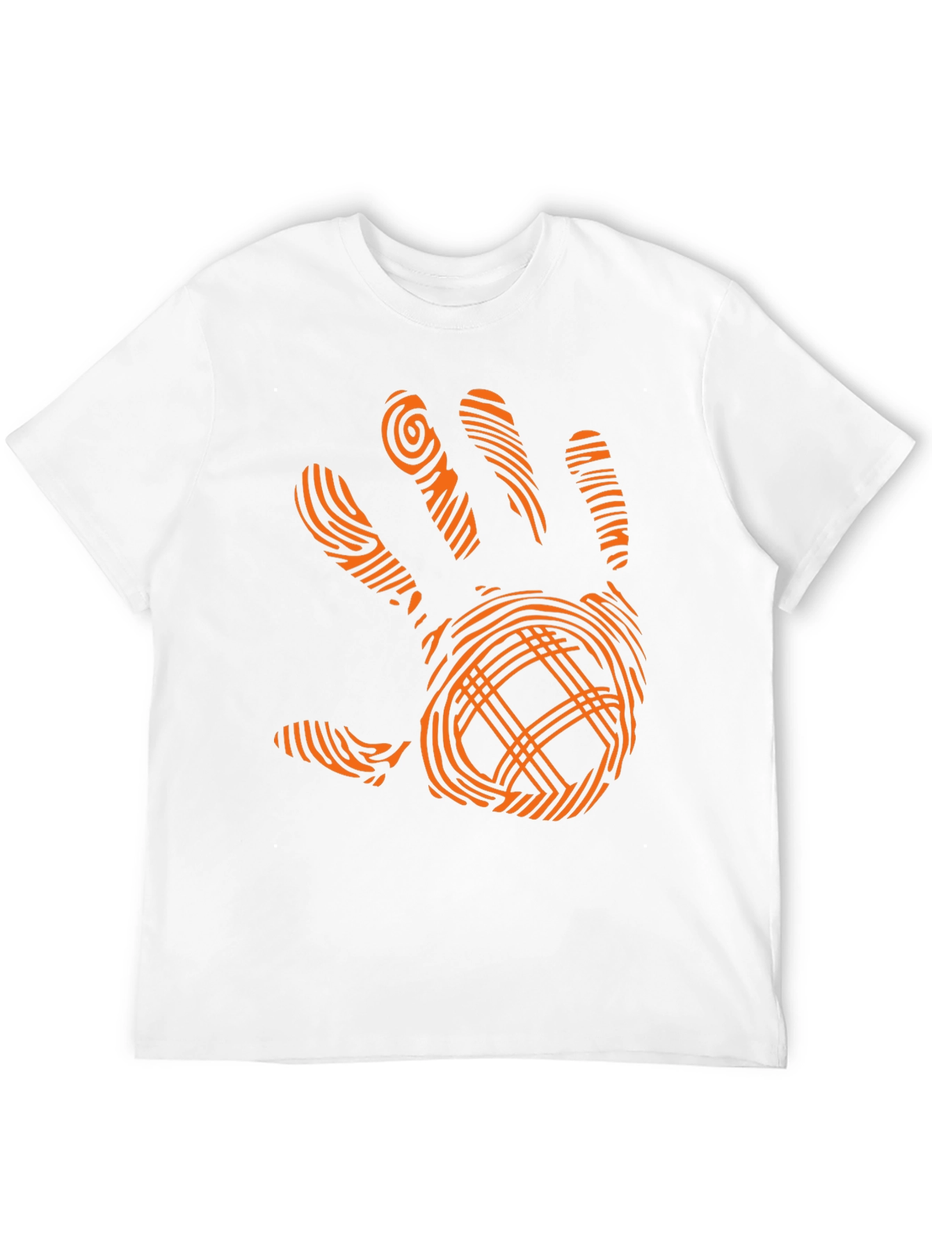 Modern Handprint Graphic Black T-Shirt