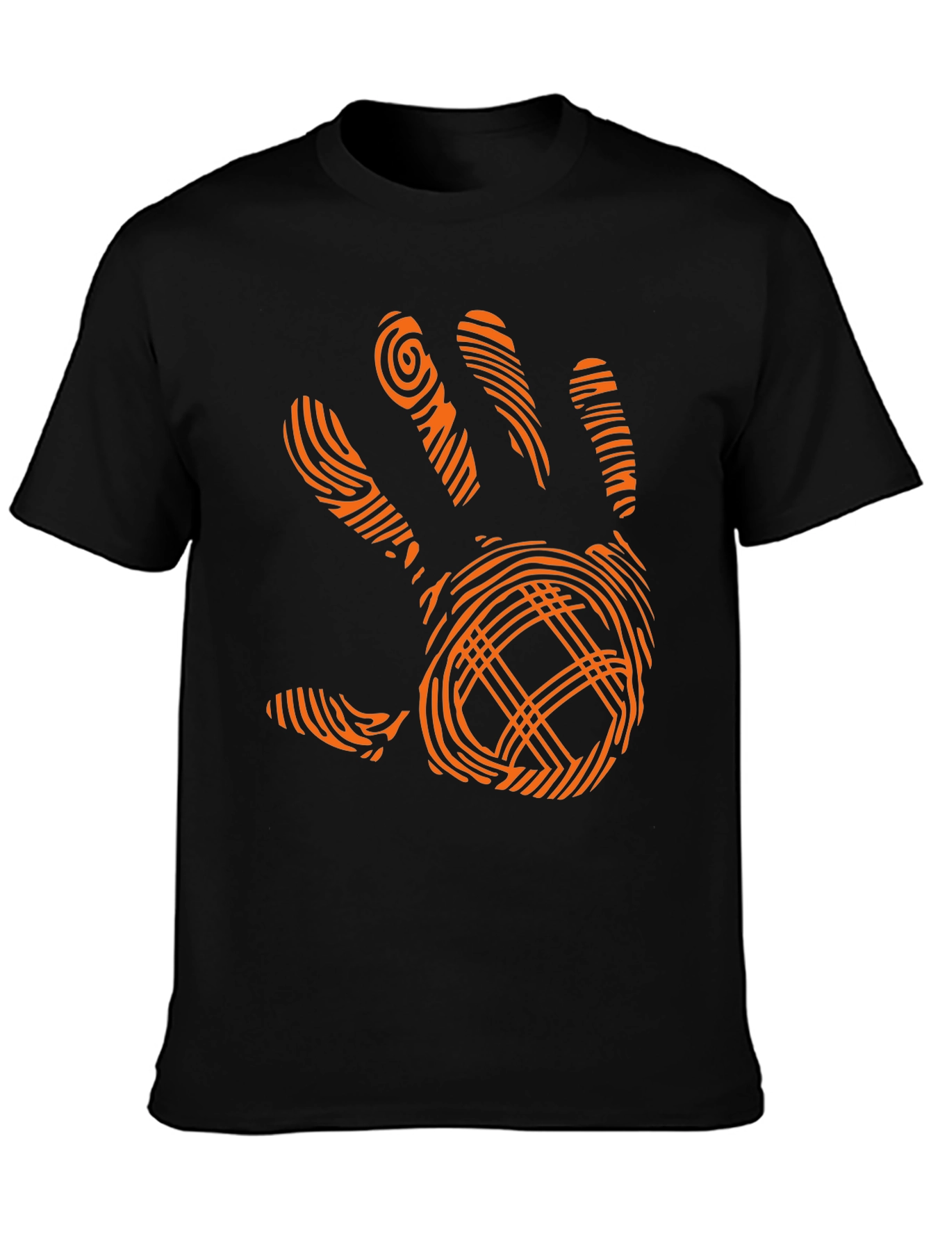Modern Handprint Graphic Black T-Shirt