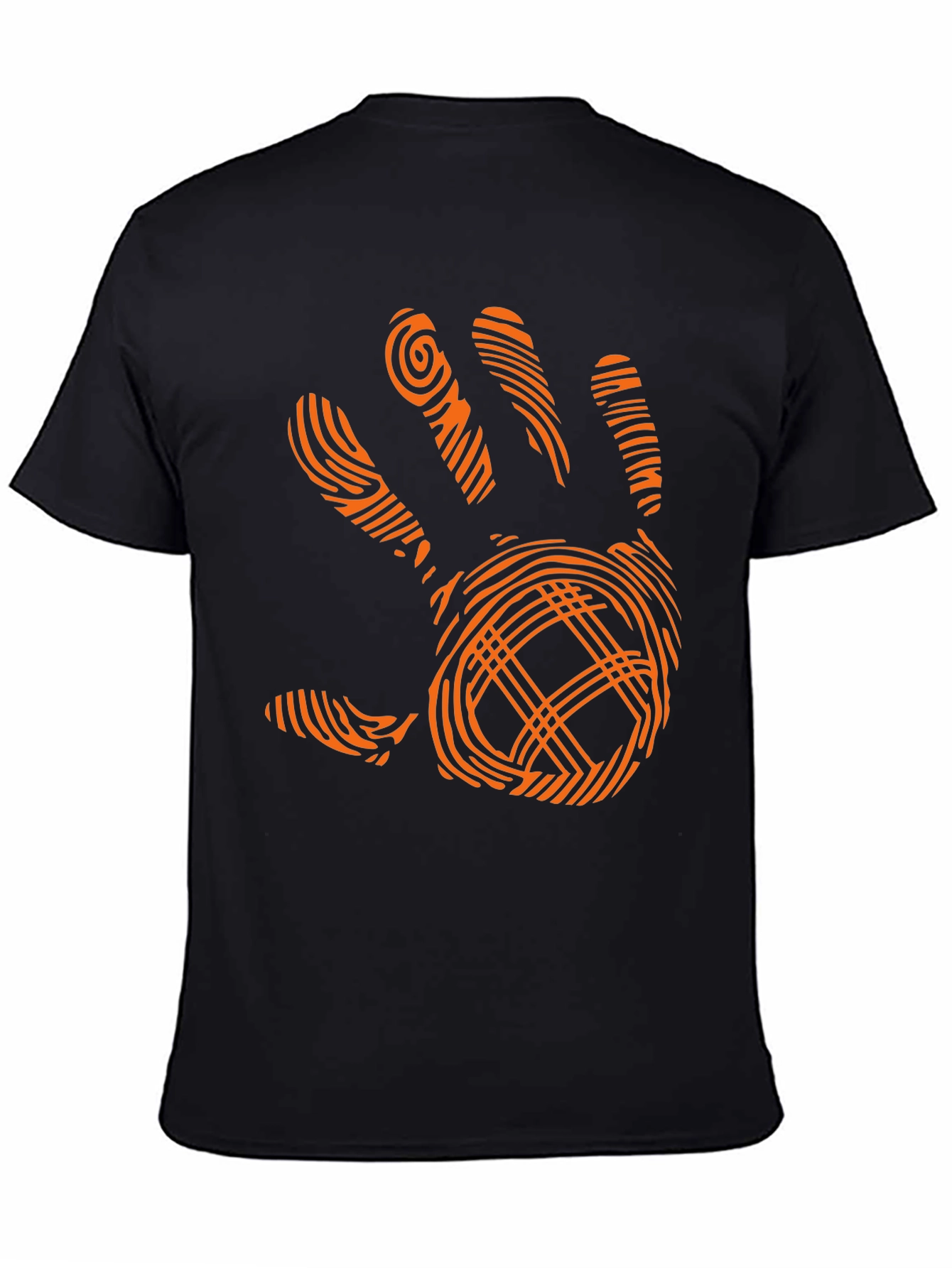 Modern Handprint Graphic Black T-Shirt