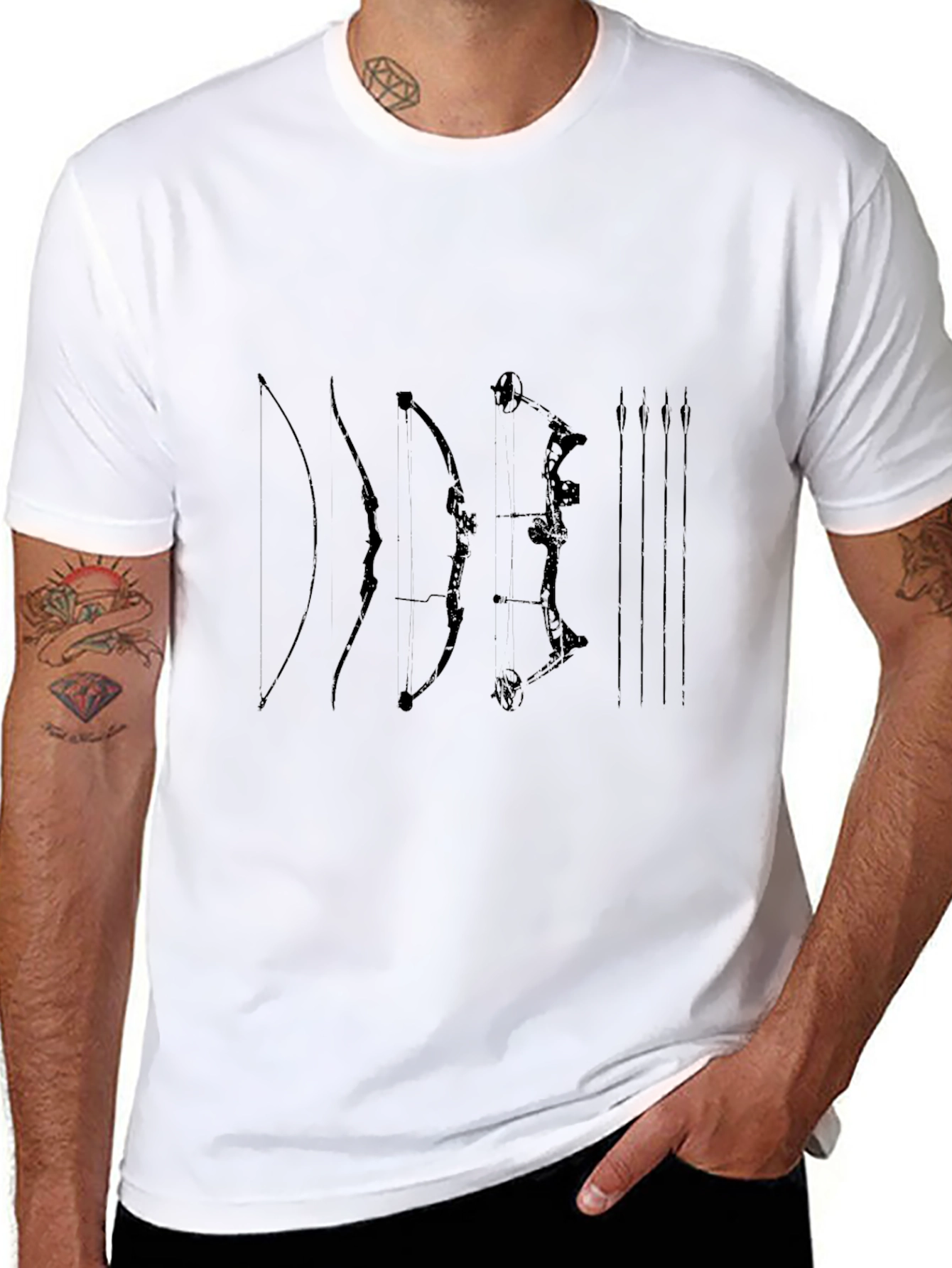 Archery Bows T-Shirt Black Cotton
