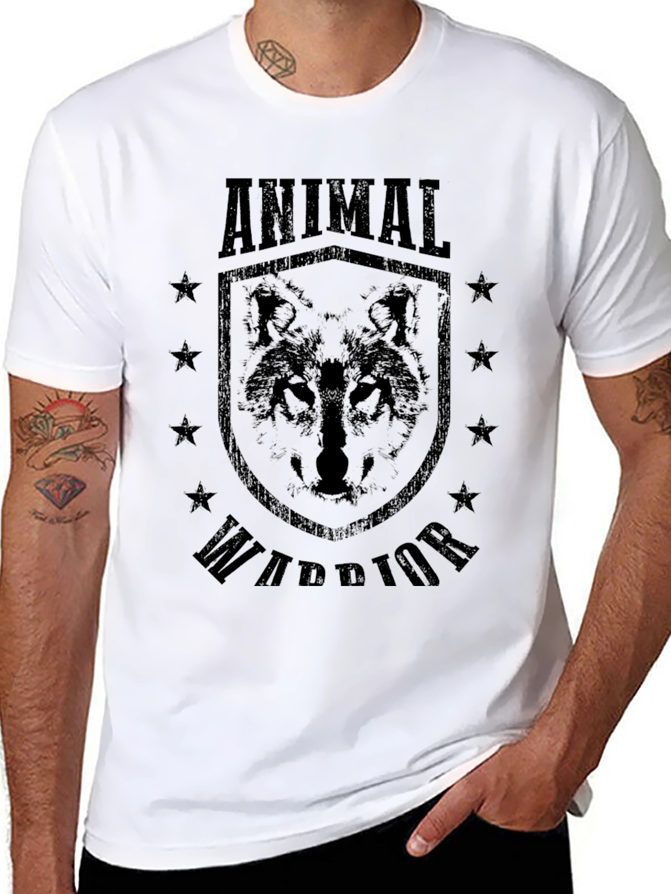 Animal Warrior Wolf Graphic T-Shirt