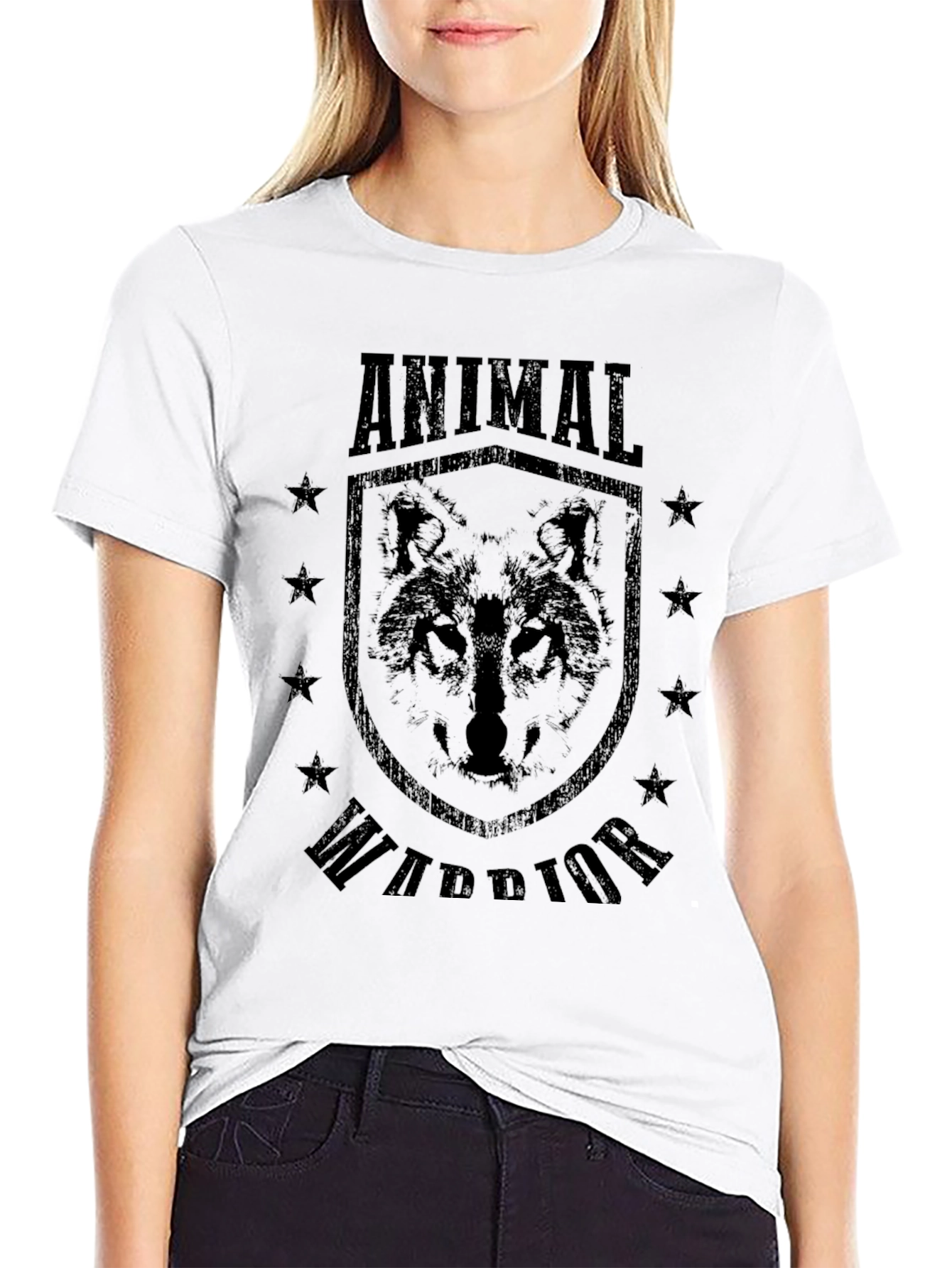 Animal Warrior Wolf Graphic T-Shirt