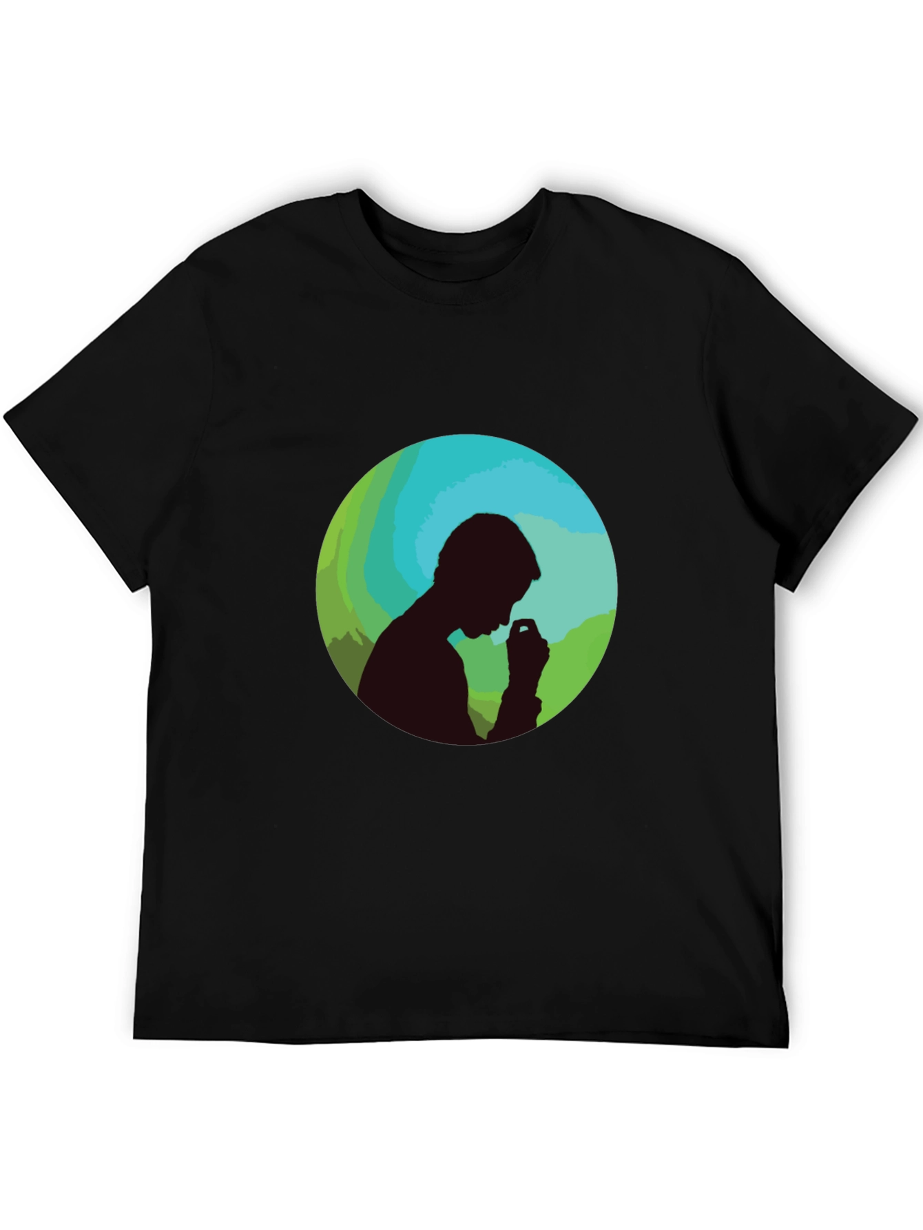 Silhouette Man Graphic Black T-Shirt