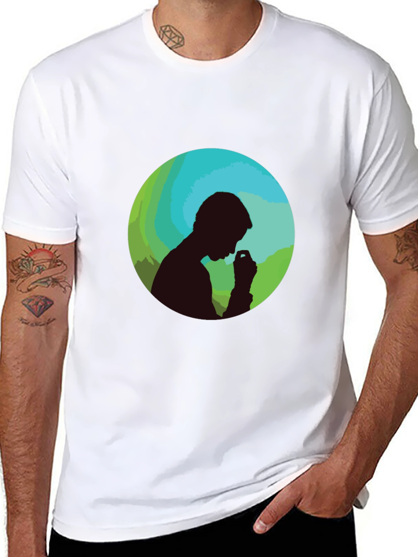 Silhouette Man Graphic Black T-Shirt
