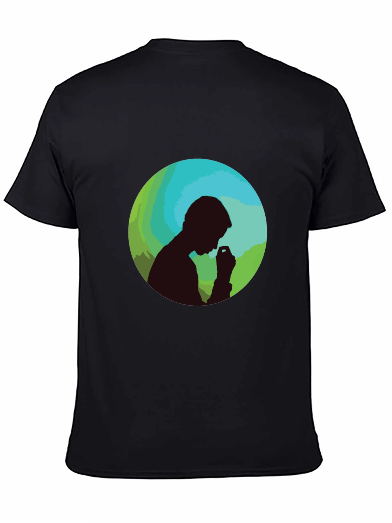 Silhouette Man Graphic Black T-Shirt