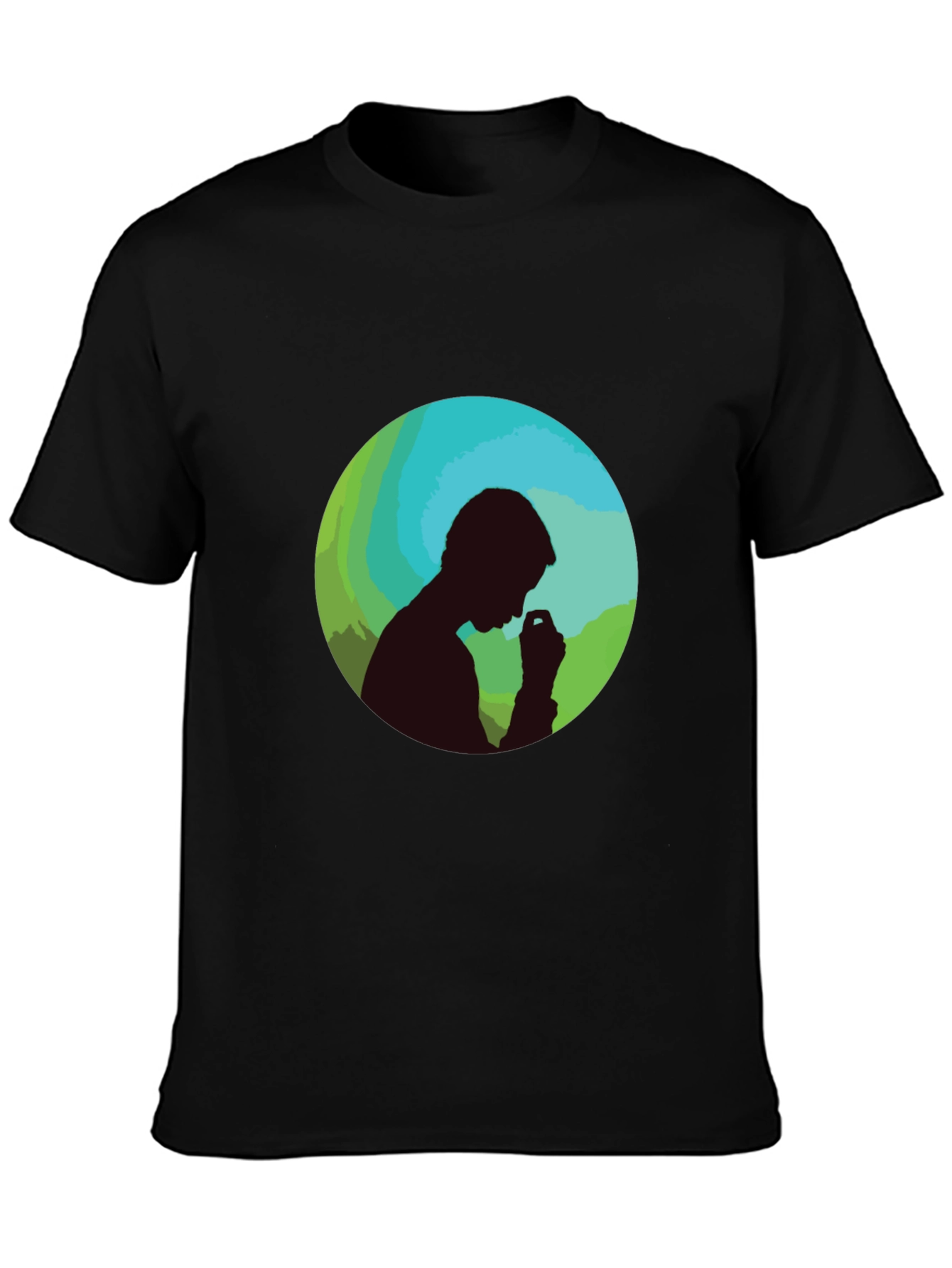Silhouette Man Graphic Black T-Shirt