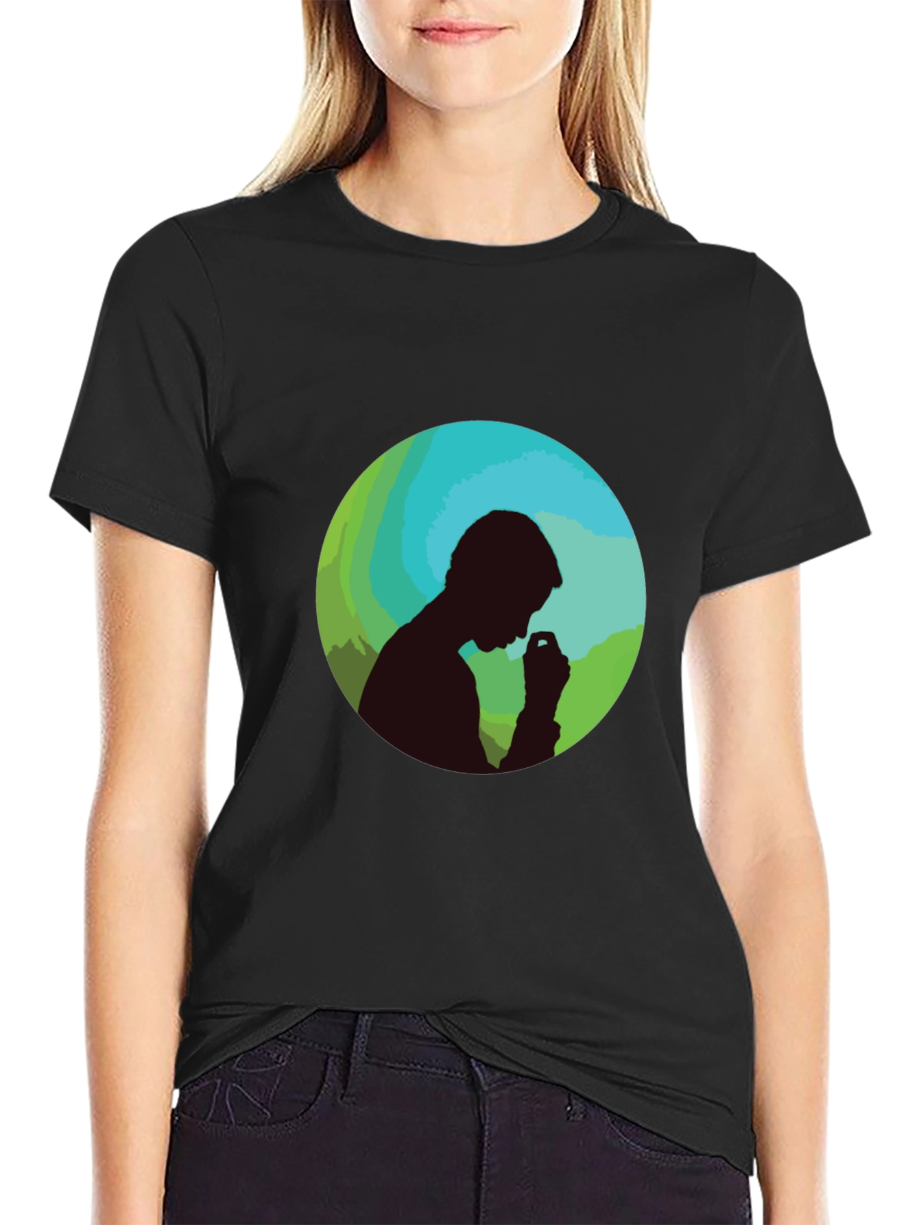 Silhouette Man Graphic Black T-Shirt