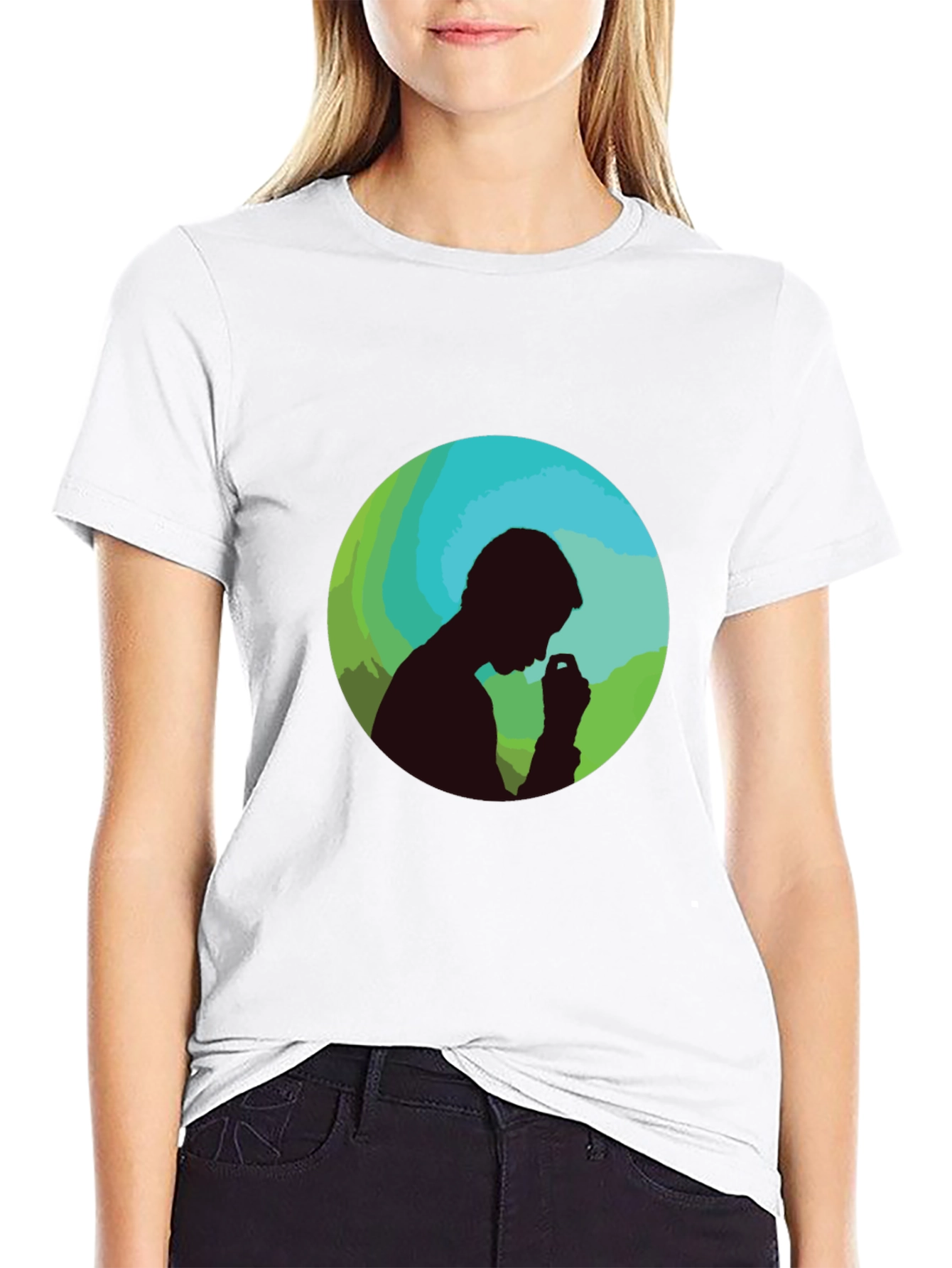 Silhouette Man Graphic Black T-Shirt