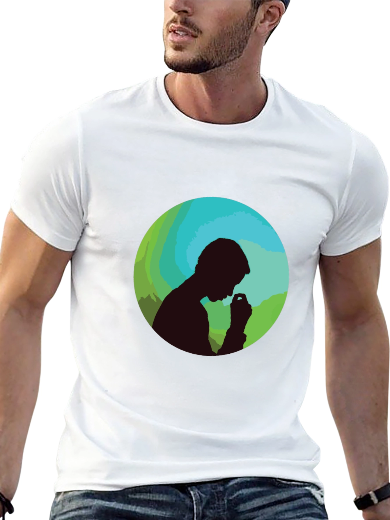 Silhouette Man Graphic Black T-Shirt