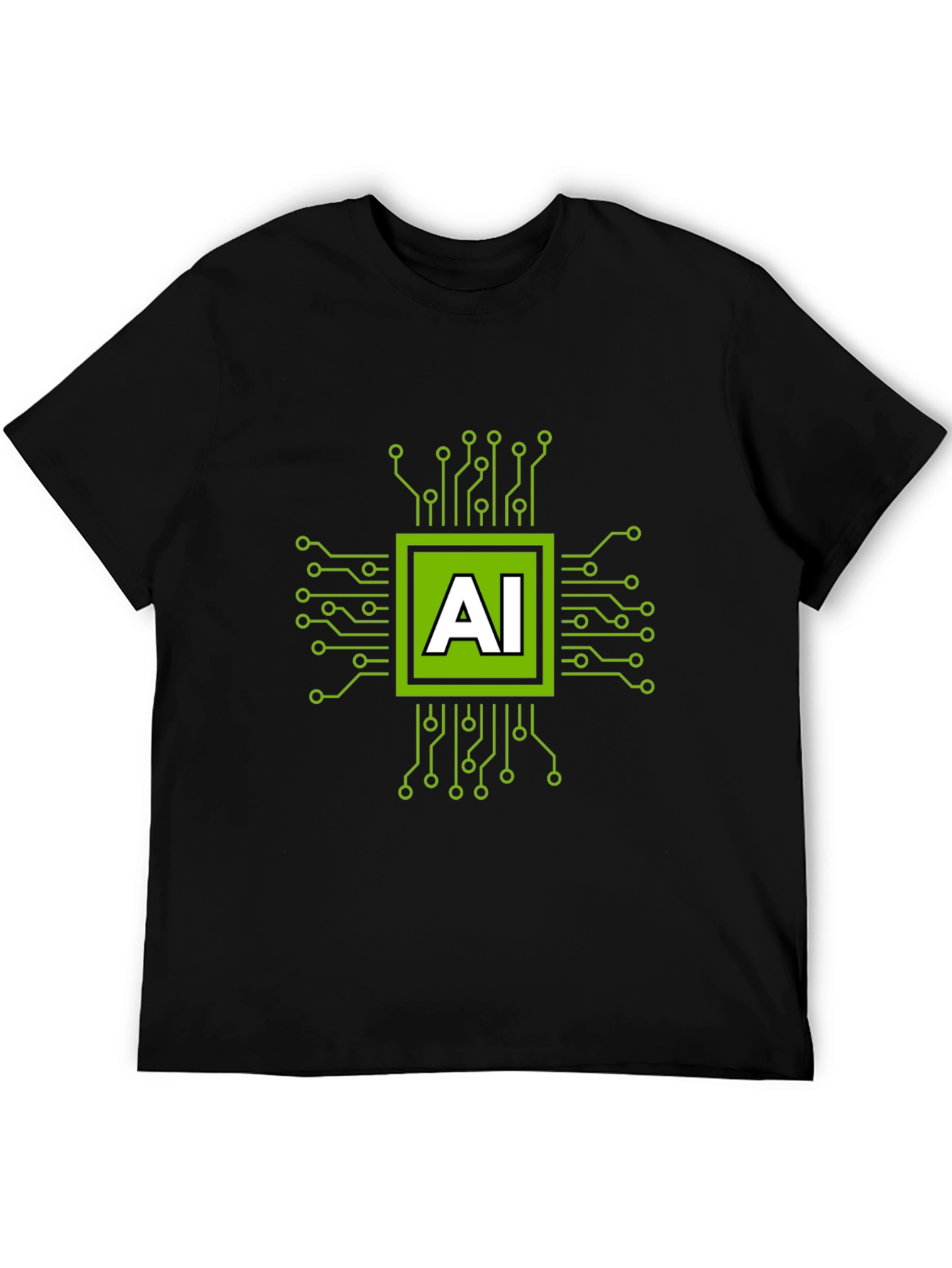 AI Circuit Board Graphic T-Shirt - Black