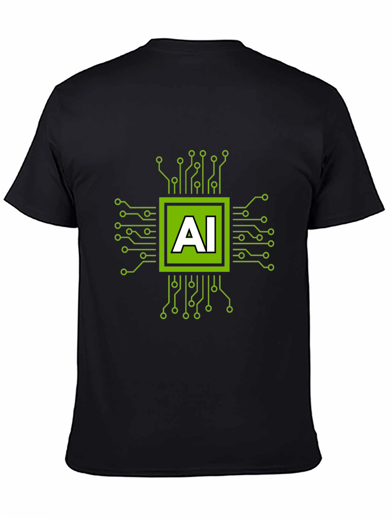 AI Circuit Board Graphic T-Shirt - Black