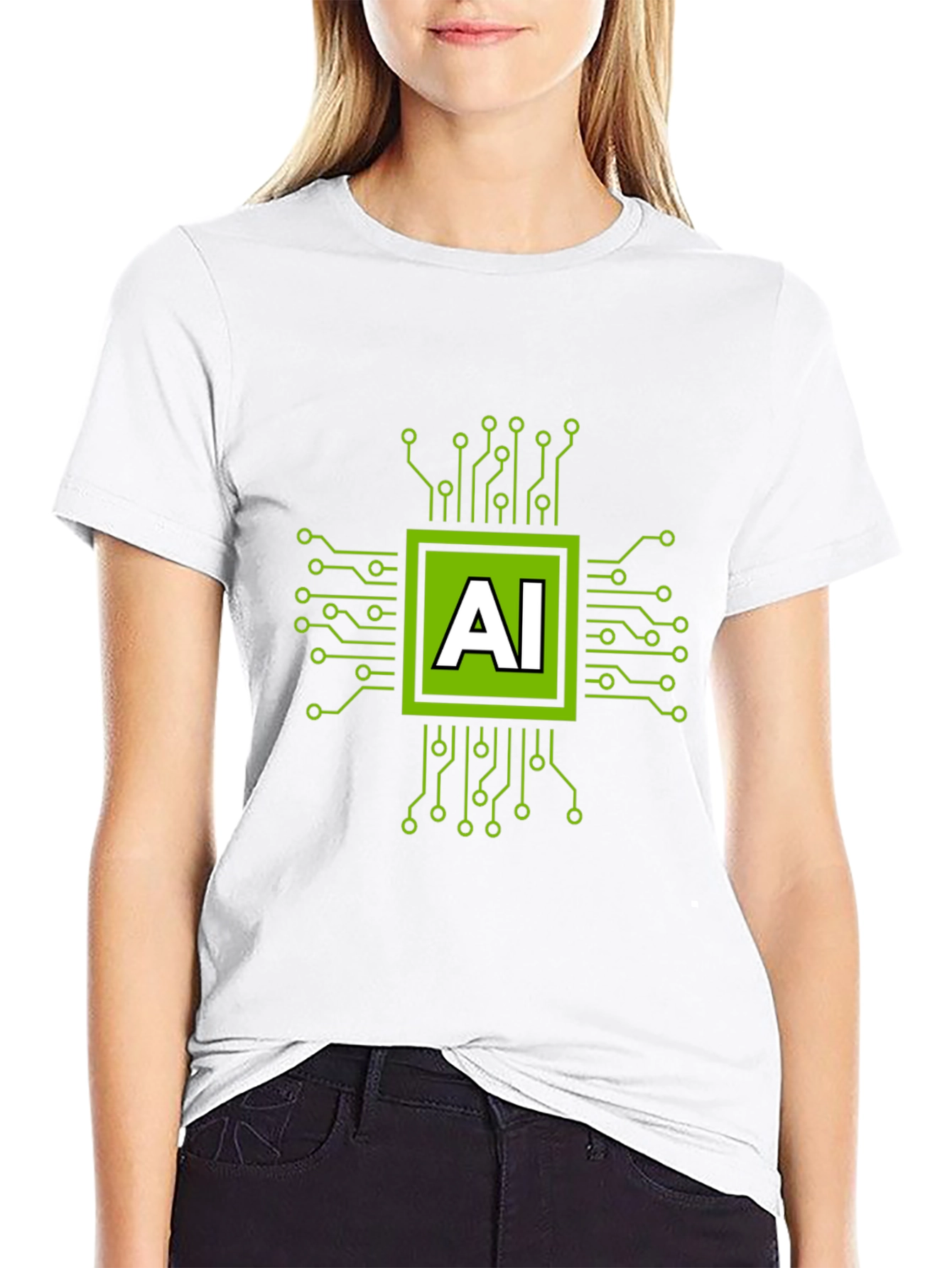 AI Circuit Board Graphic T-Shirt - Black