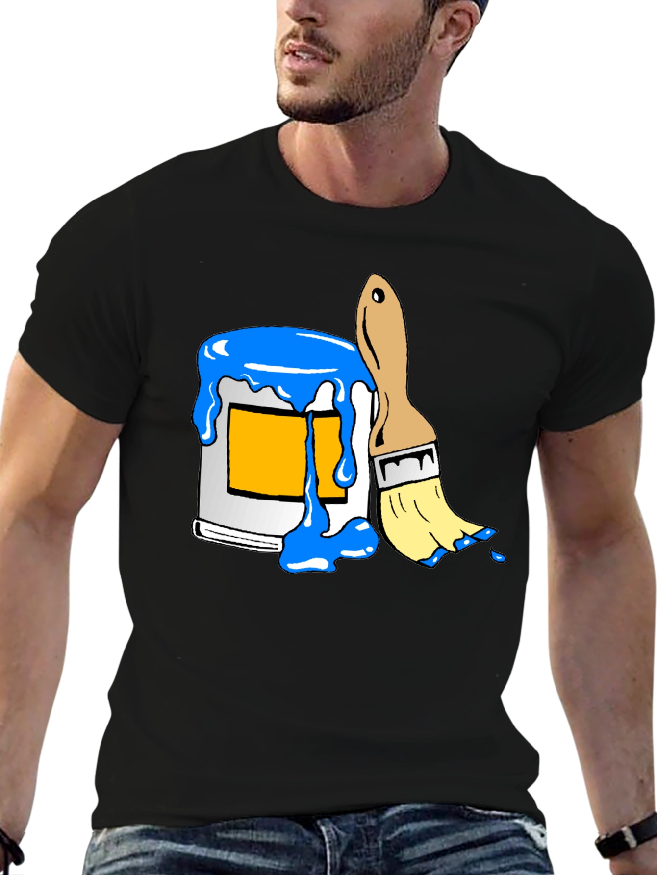 Paint Can & Brush Graphic Tee - Artist Style