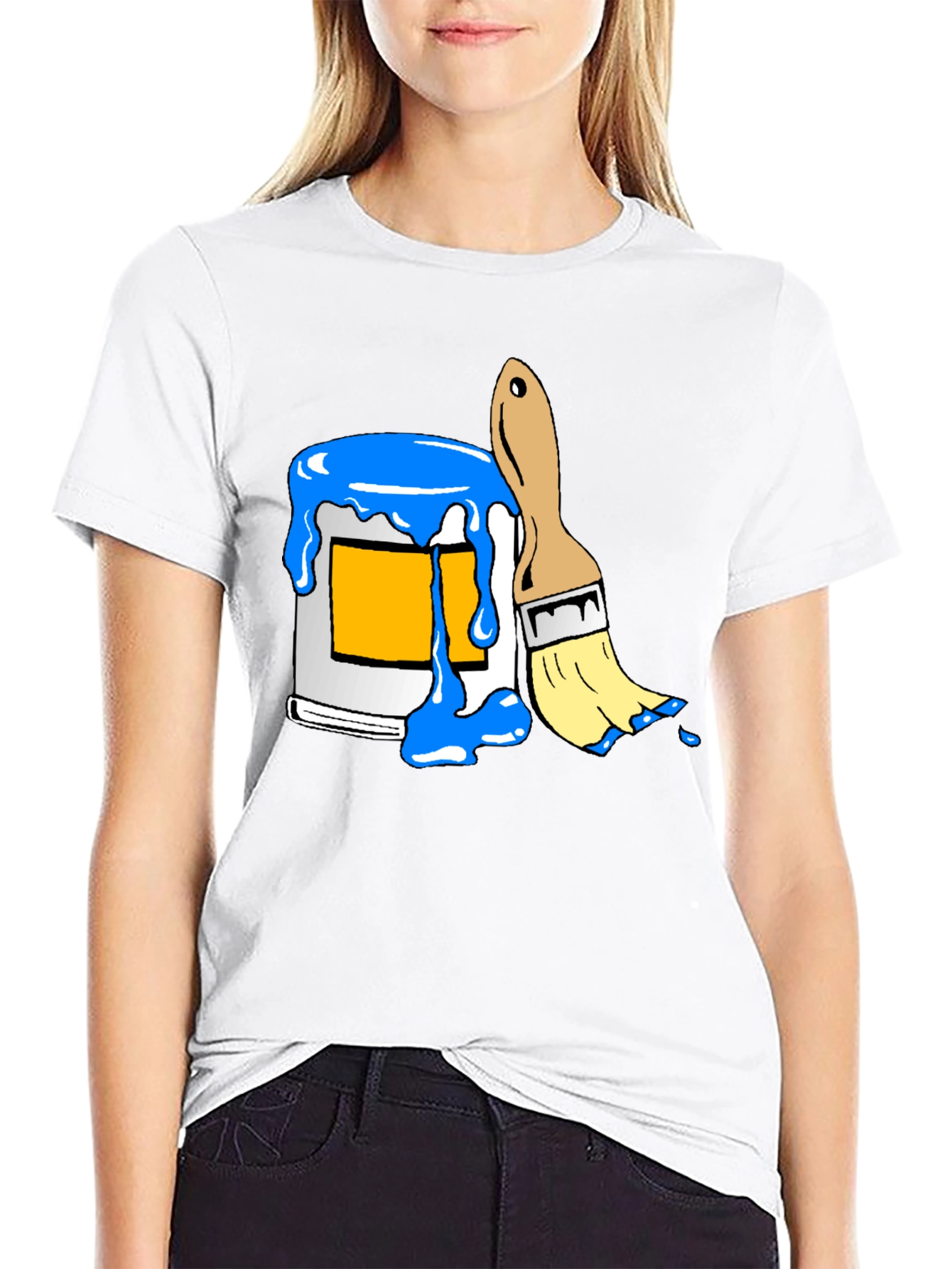 Paint Can & Brush Graphic Tee - Artist Style