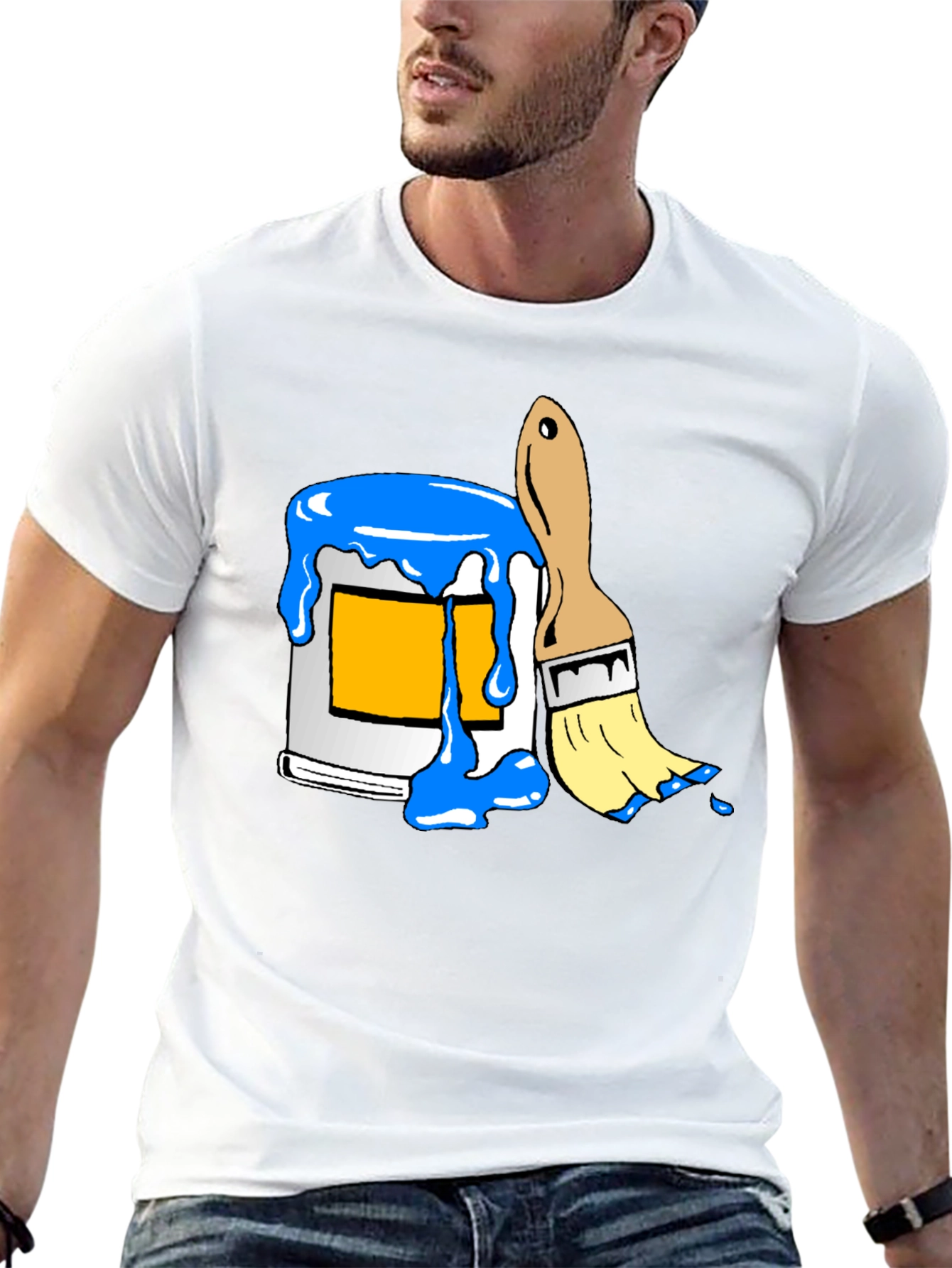 Paint Can & Brush Graphic Tee - Artist Style